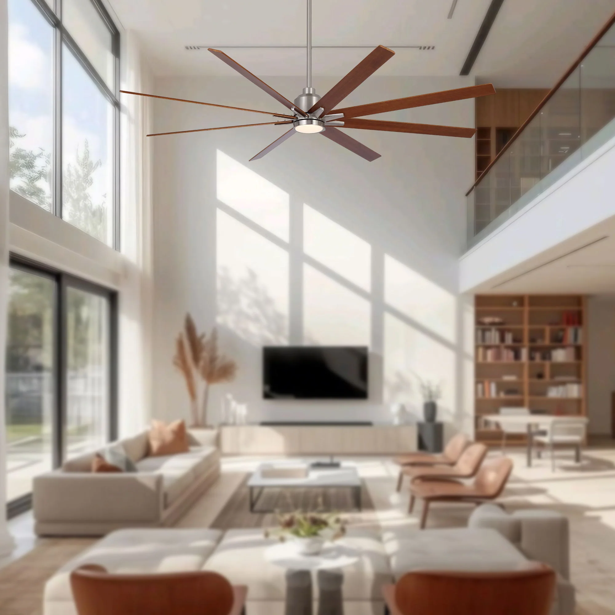 Oversized Large Ceiling Fan With Dimmable LED Light, 8 Blades, Remote Control - Image 13