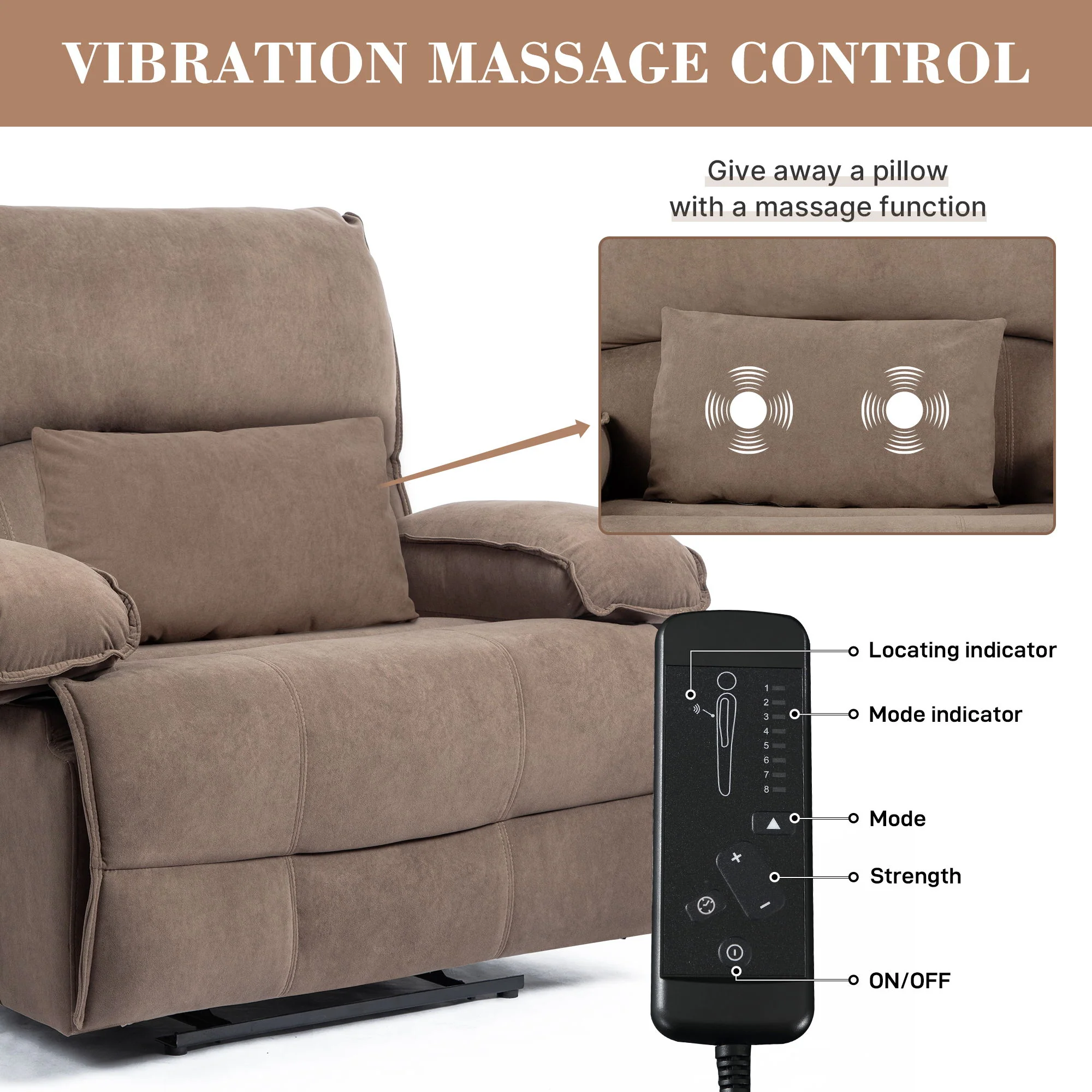Oversized Manual Recliner Chair Sofa For Living Room - Image 18