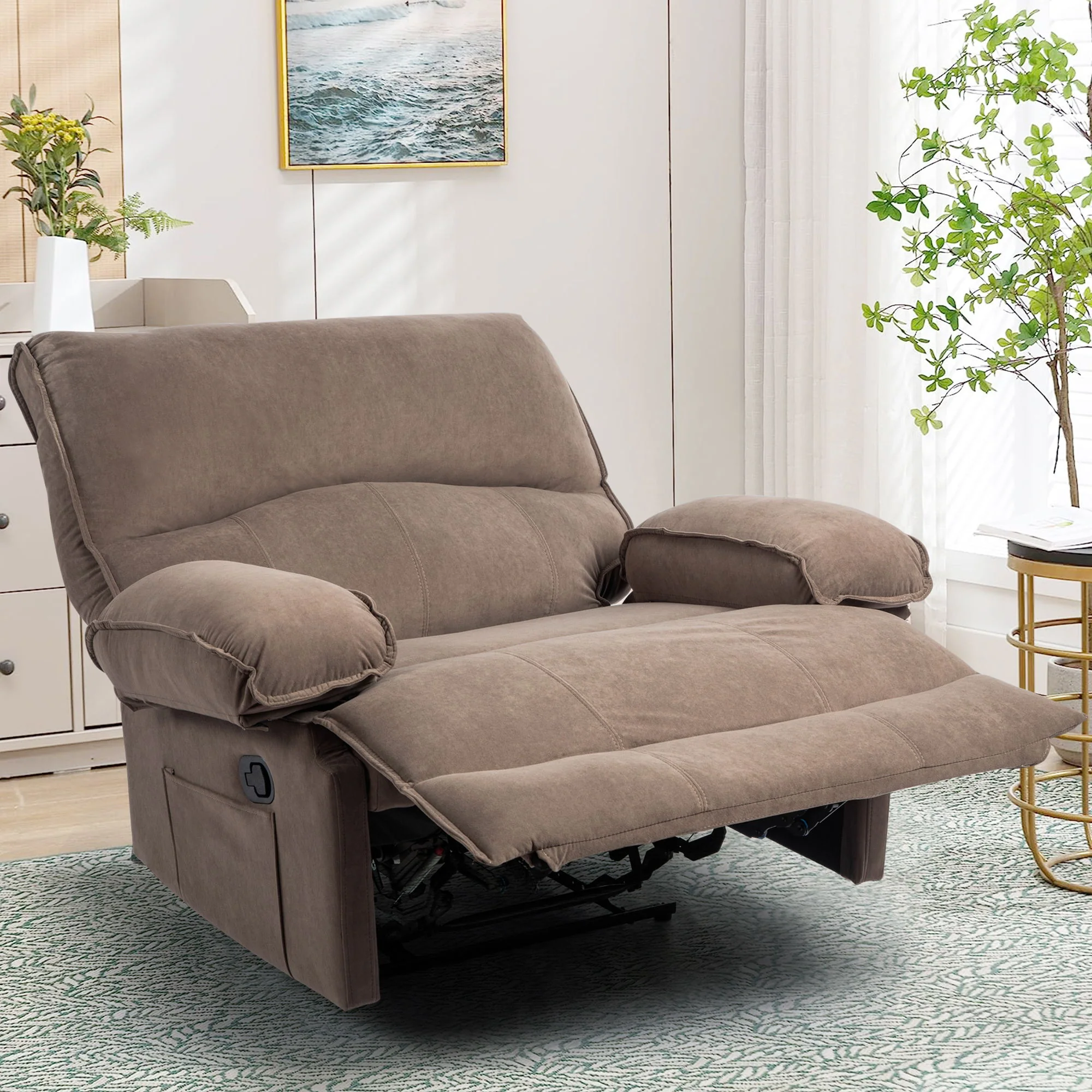 Oversized Manual Recliner Chair Sofa For Living Room - Image 5