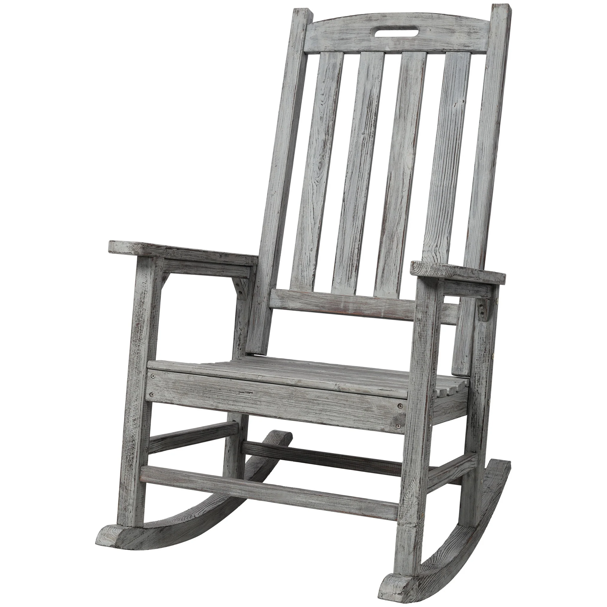 Oversized Porch Rocker Chair With Wide Seat And Tall Backrest - Image 5