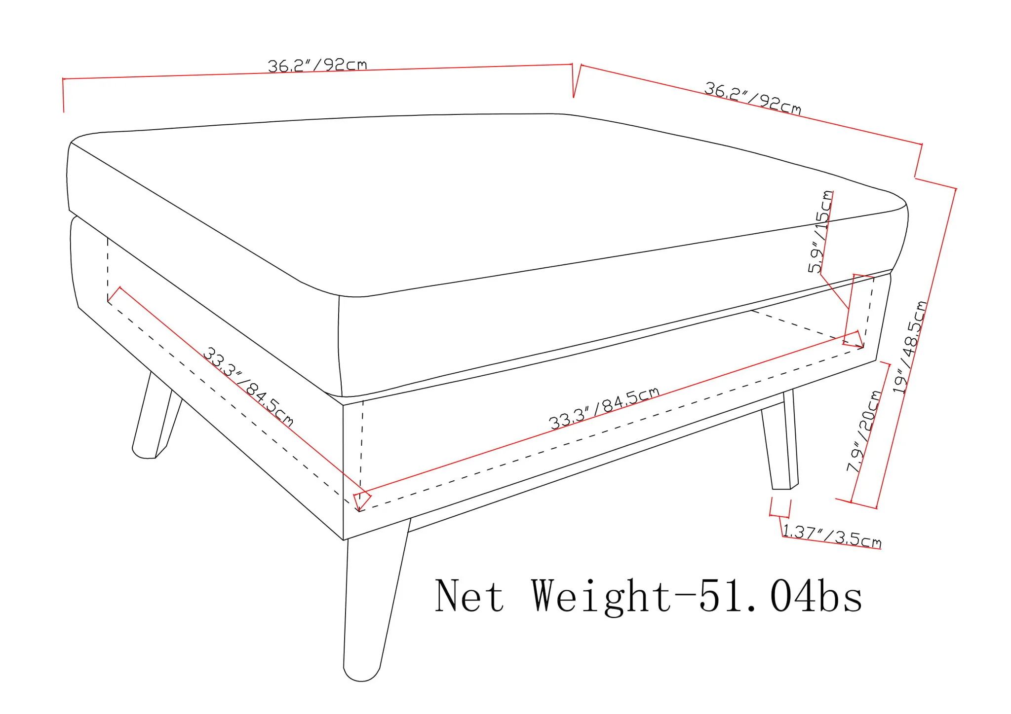 Owen - Multifunctional Square Coffee Table Storage Ottoman - Image 81