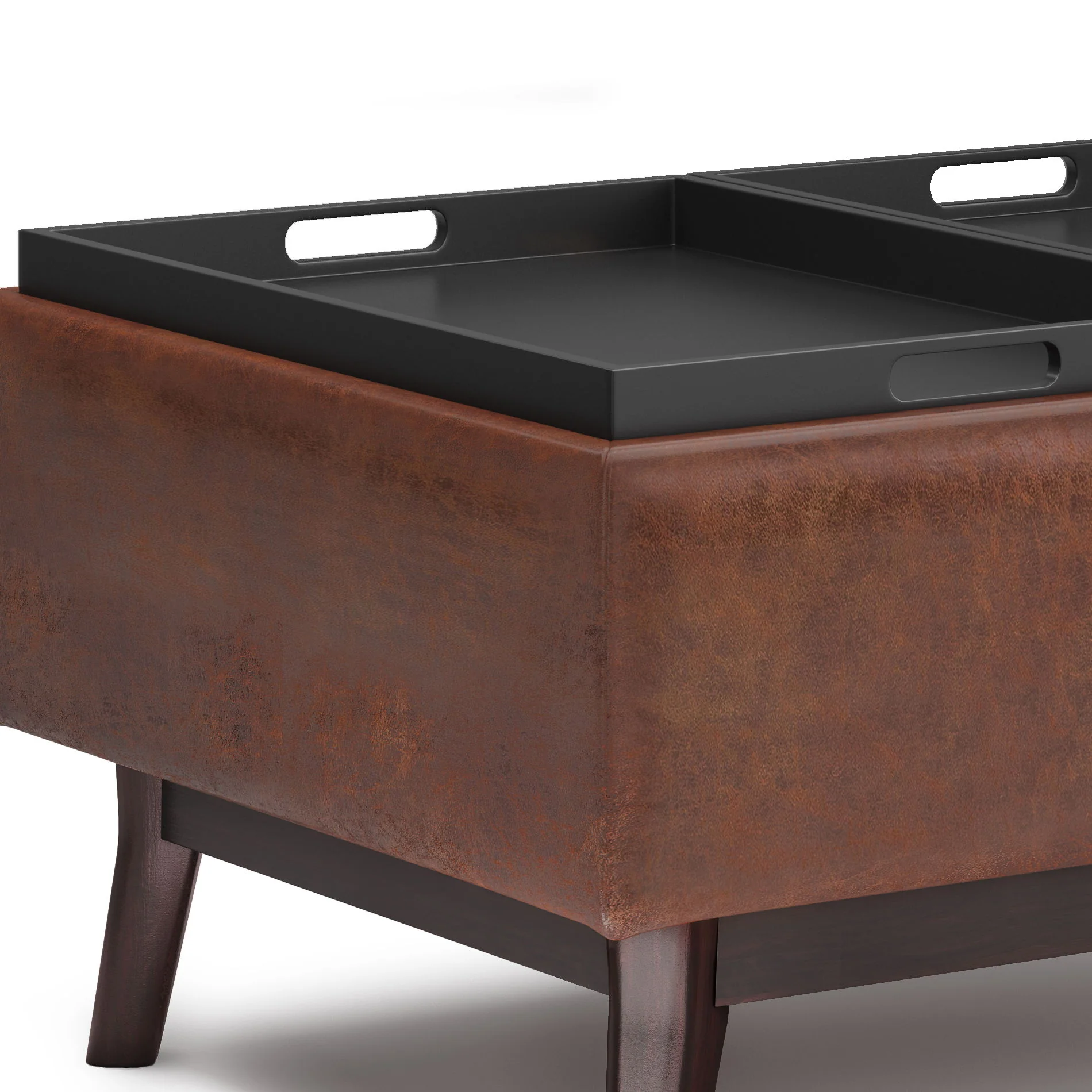 Owen - Tray Top Small Coffee Table Upholstered Storage Ottoman - Image 24