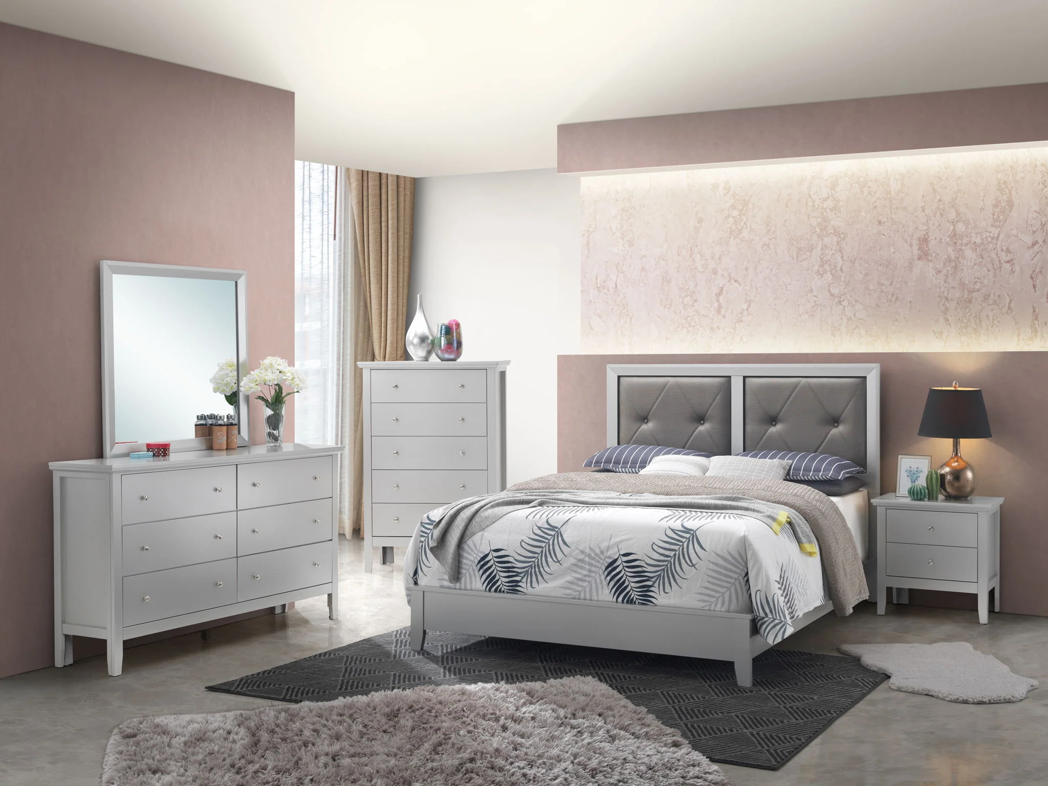 Padded Headboard Bed - Image 23