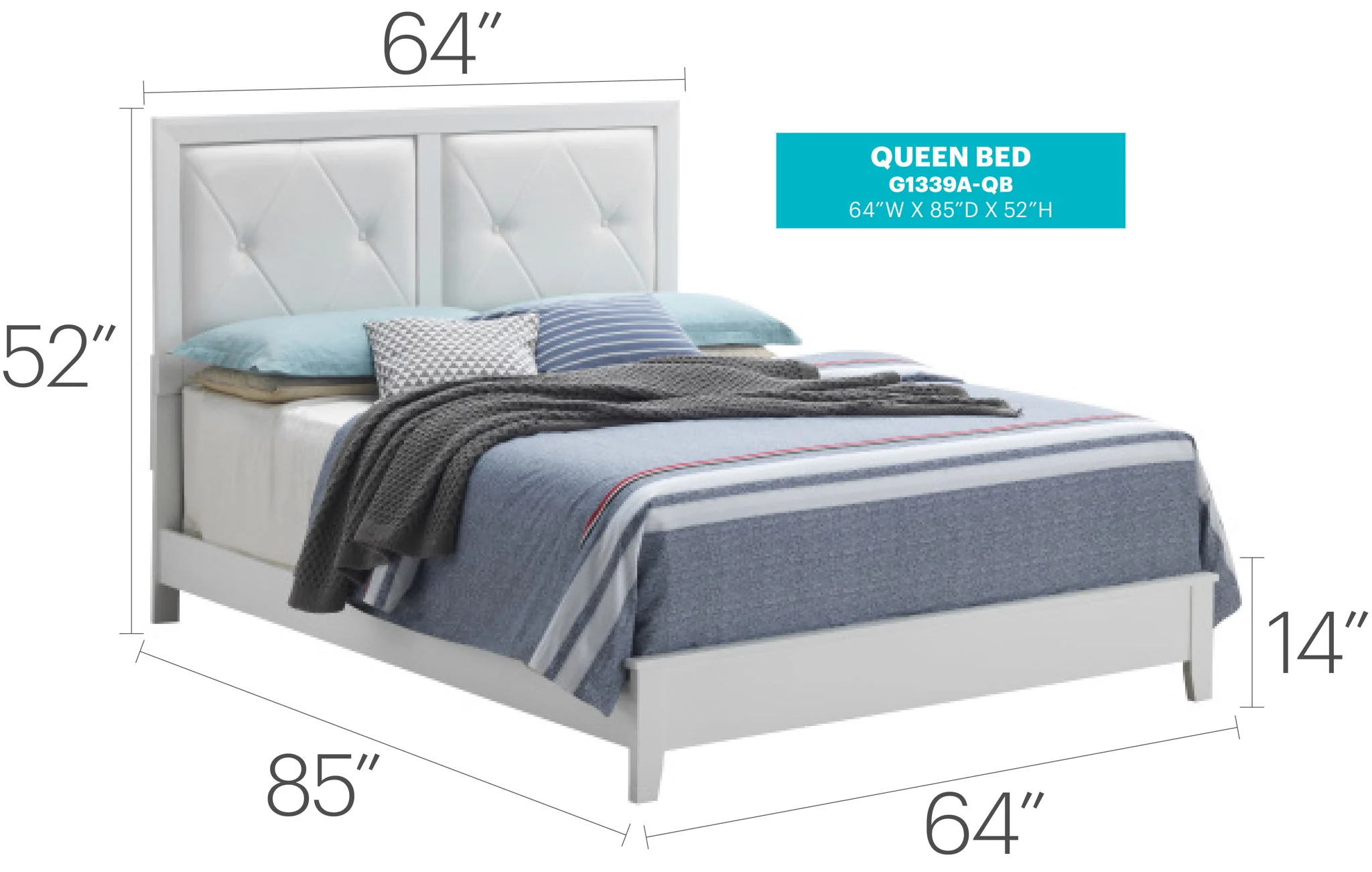 Padded Headboard Bed - Image 28