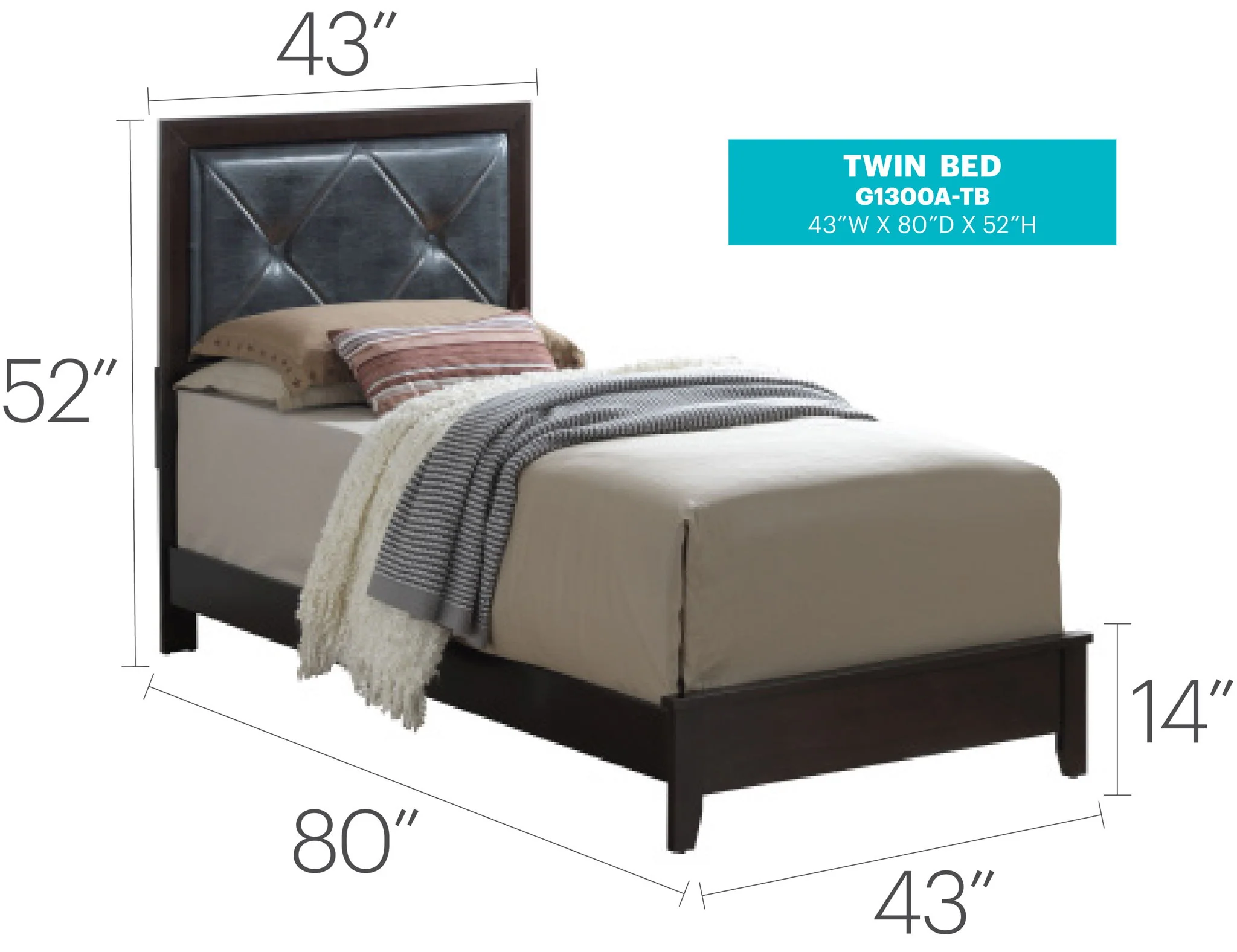 Padded Headboard Bed - Image 34