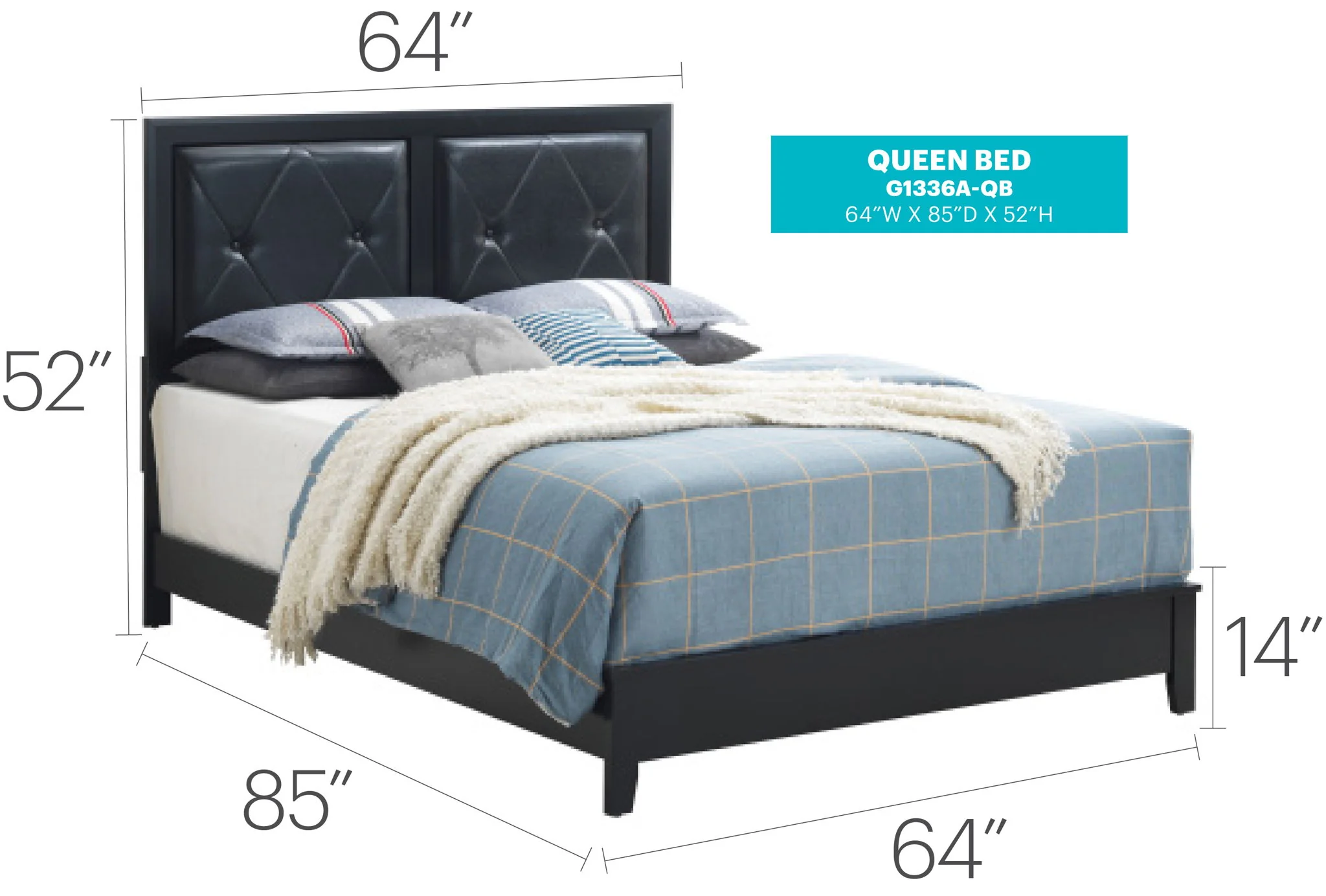 Padded Headboard Bed - Image 41