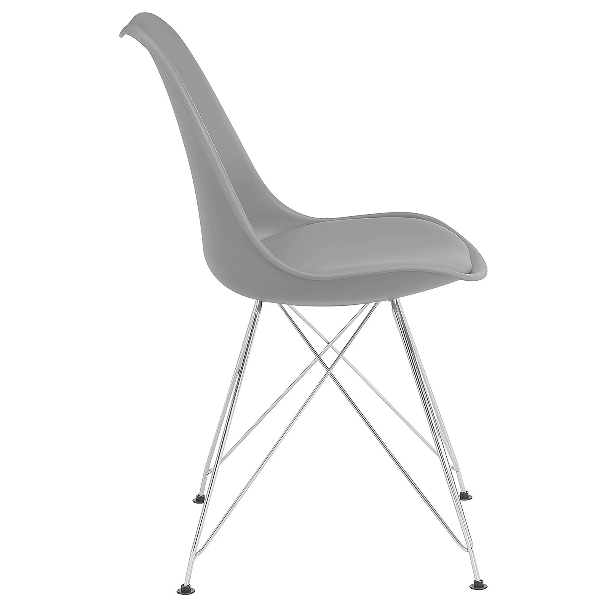 Padded Side Chair And Soft Upholstered Seat (Set of 2) - Gray - Image 5