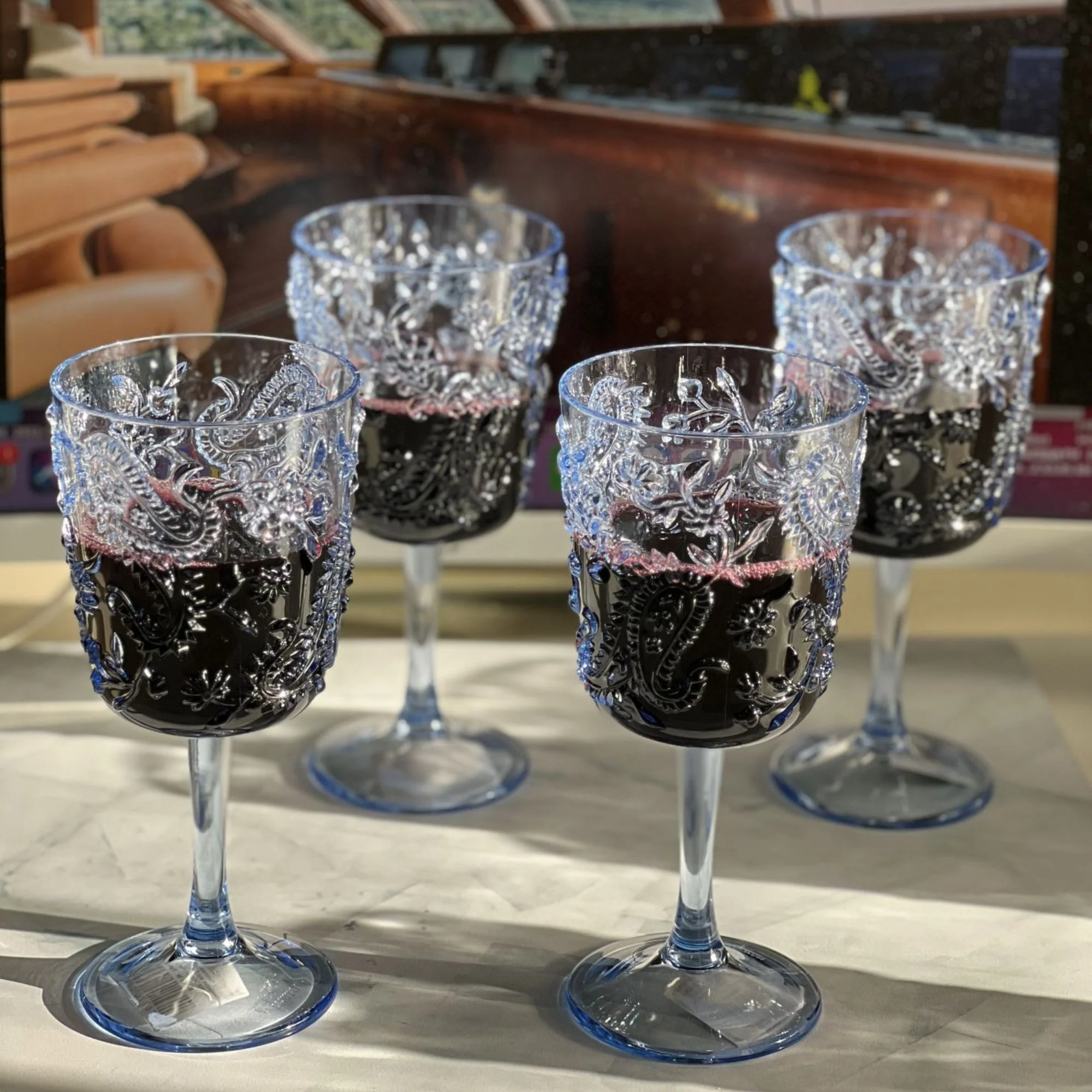 Paisley Acrylic Wine Glasses (Set of 4) - Image 6
