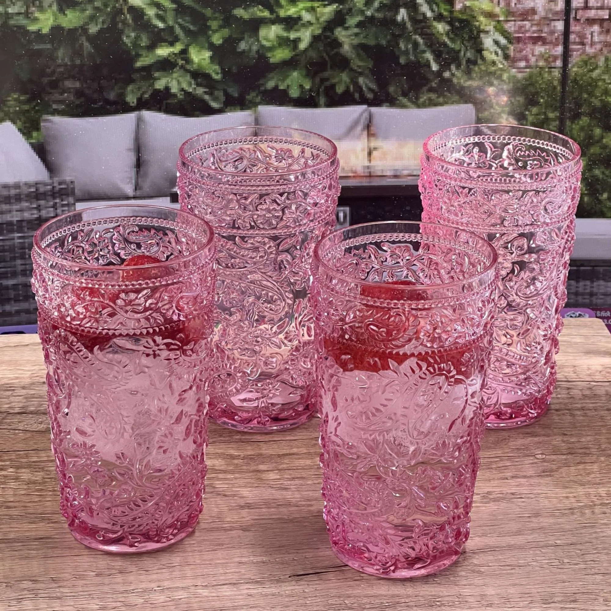 Paisley Style Acrylic Hi Ball Glasses (Set of 4) - Image 8