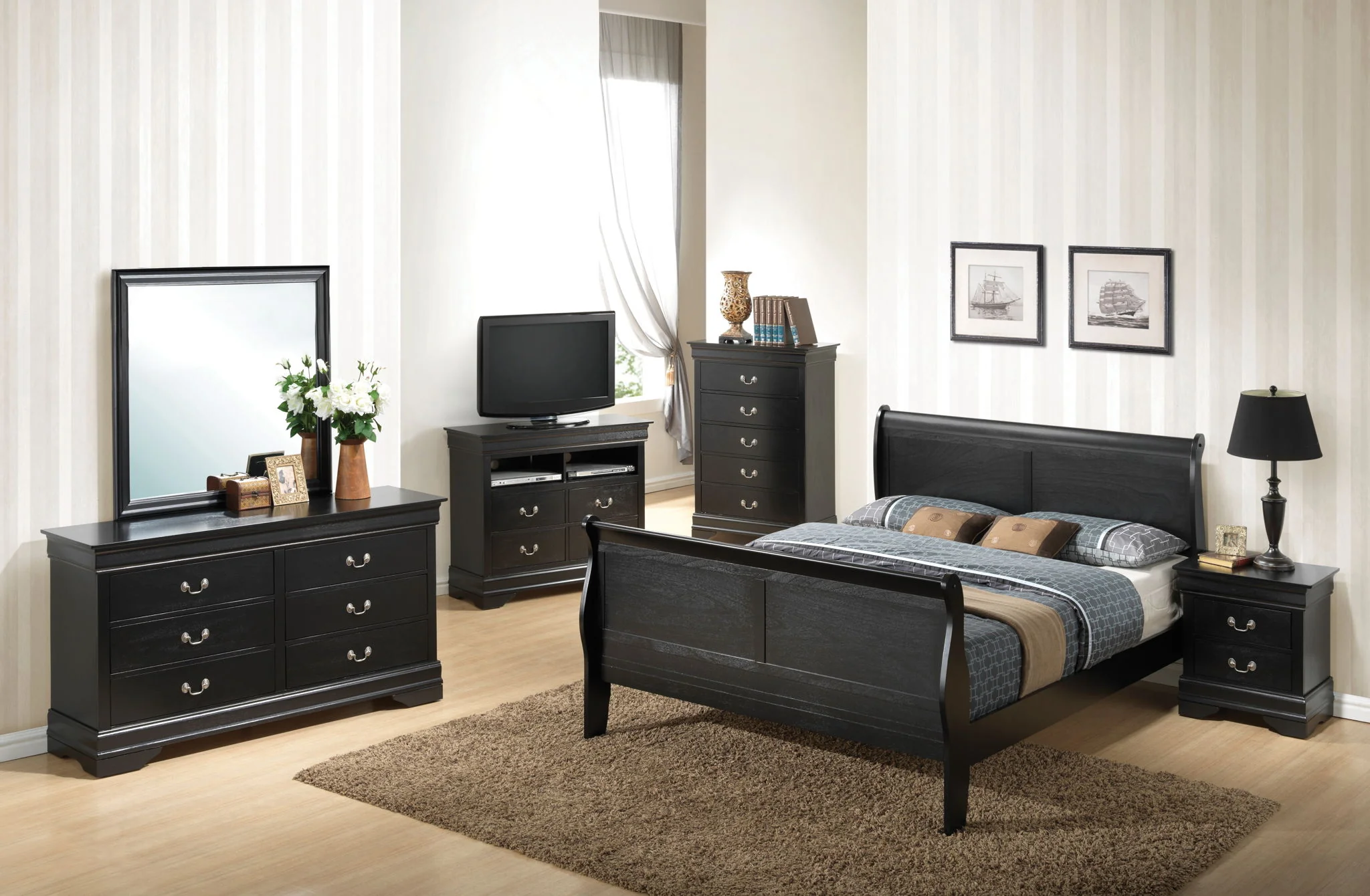 Panel Sleigh Bed - Image 15