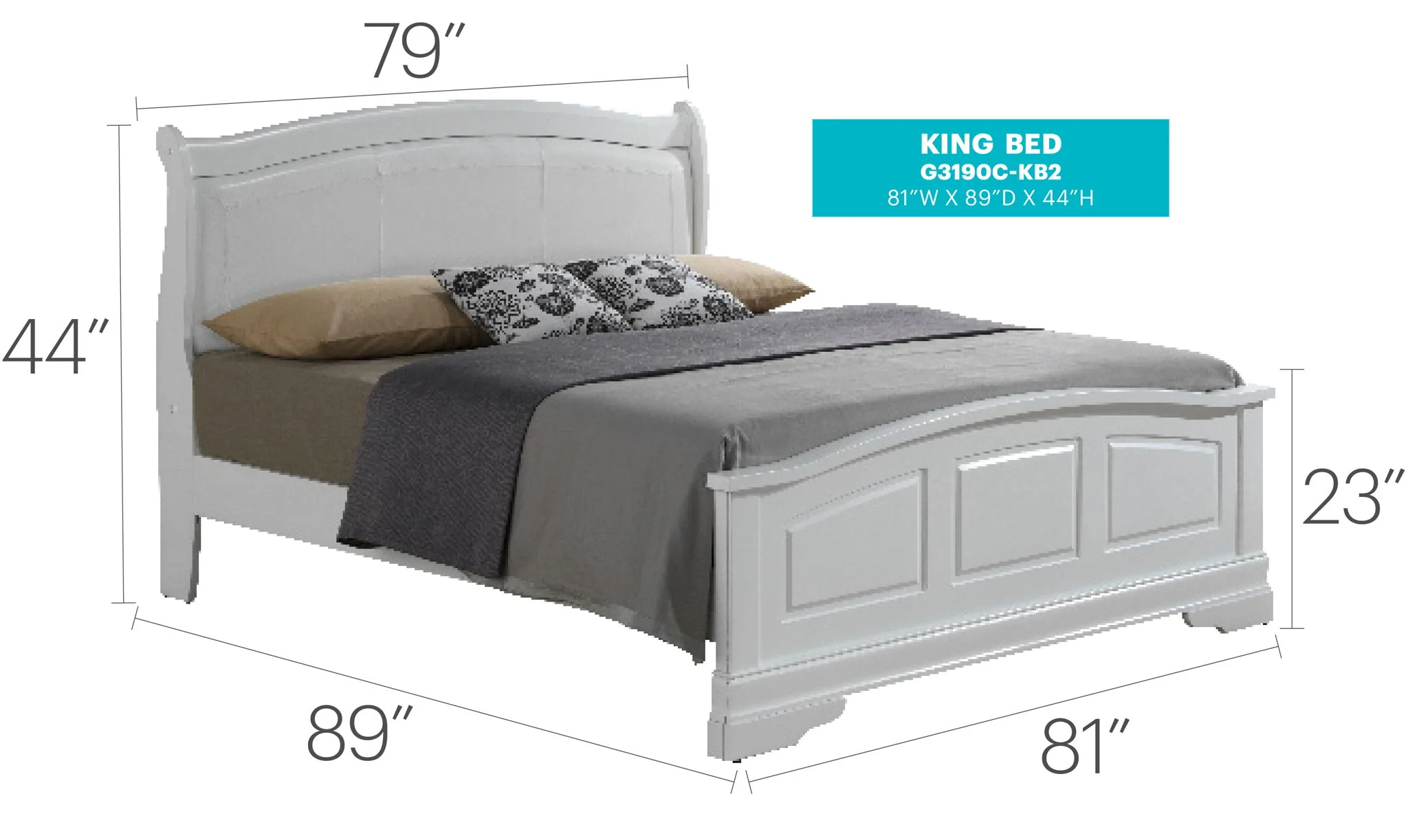 Panel Sleigh Bed Elegantly Crafted - Image 21