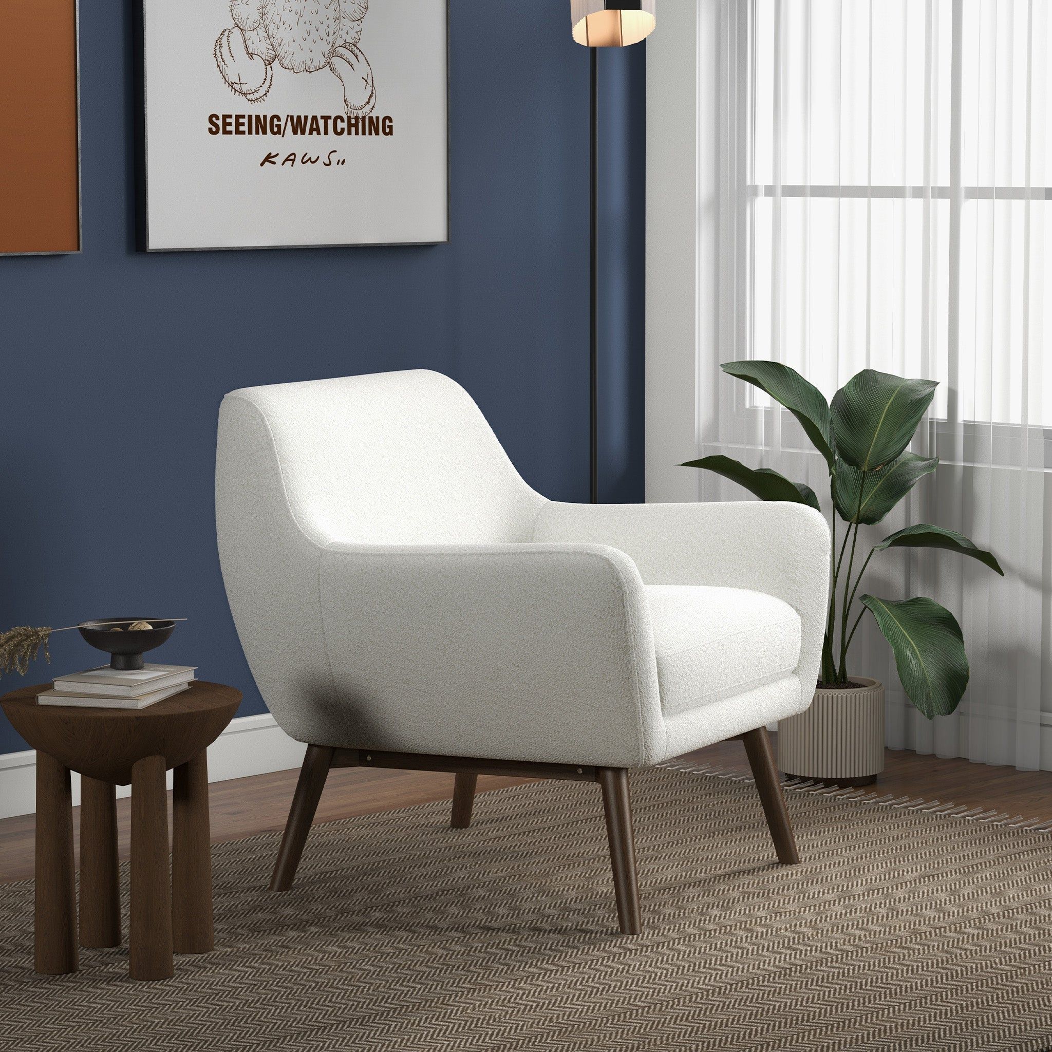 Panom - Lounge Chair - Brown / White - Image 8