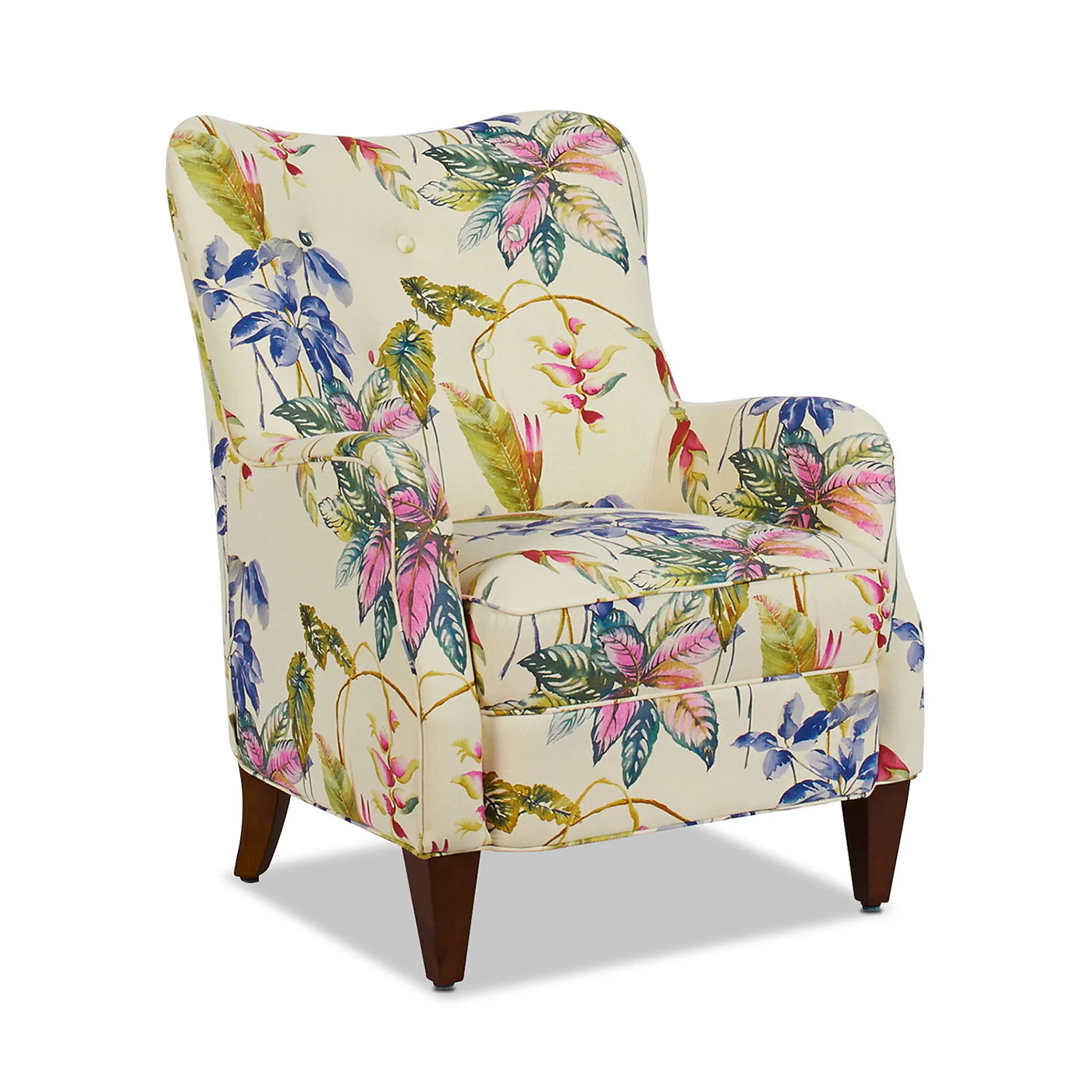 Paradise - Upholstered Arm Chair Floral Printed On Cotton - Off-White - Image 4