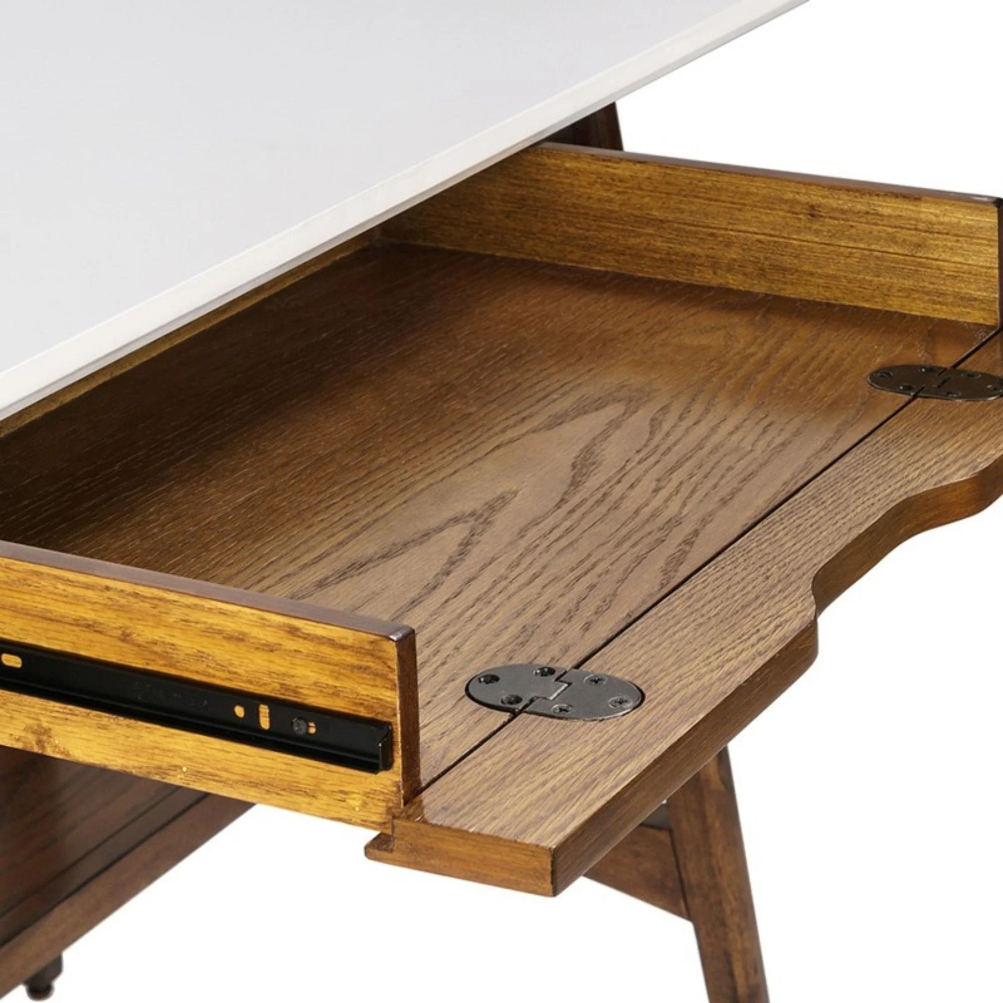 Parker - Desk With Storage Shelf - Off White / Pecan - Image 3