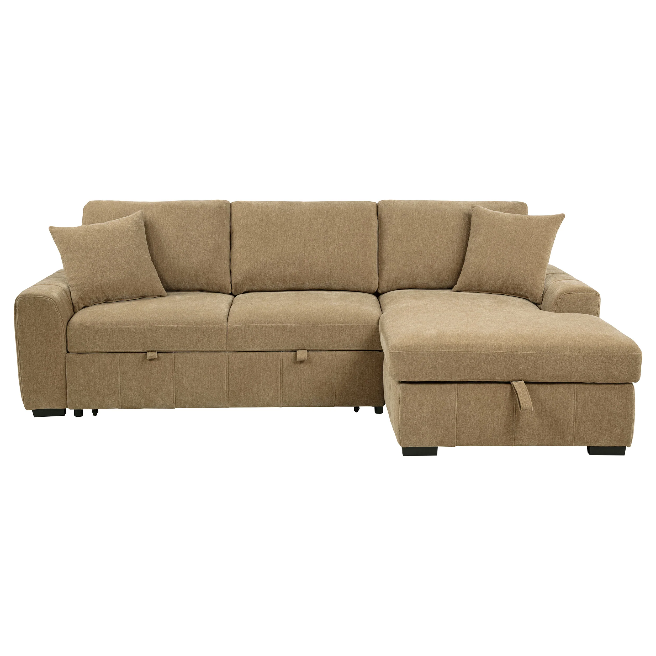 Pastrana Upholstered Sleeper Sectional Sofa - Camel - Image 7