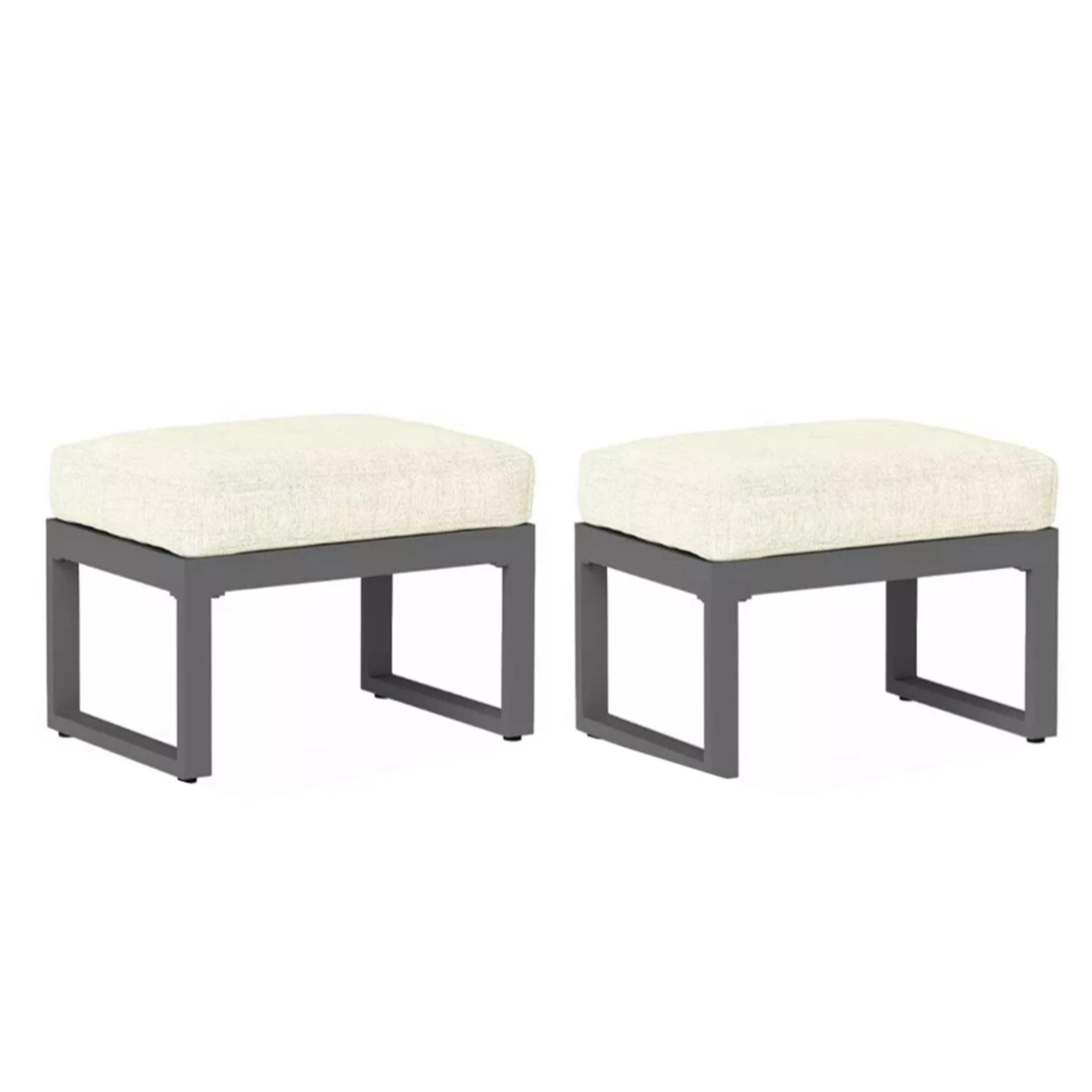 Patio All-Weather Ottomans With Thick Cushions (Set of 2) - Image 2