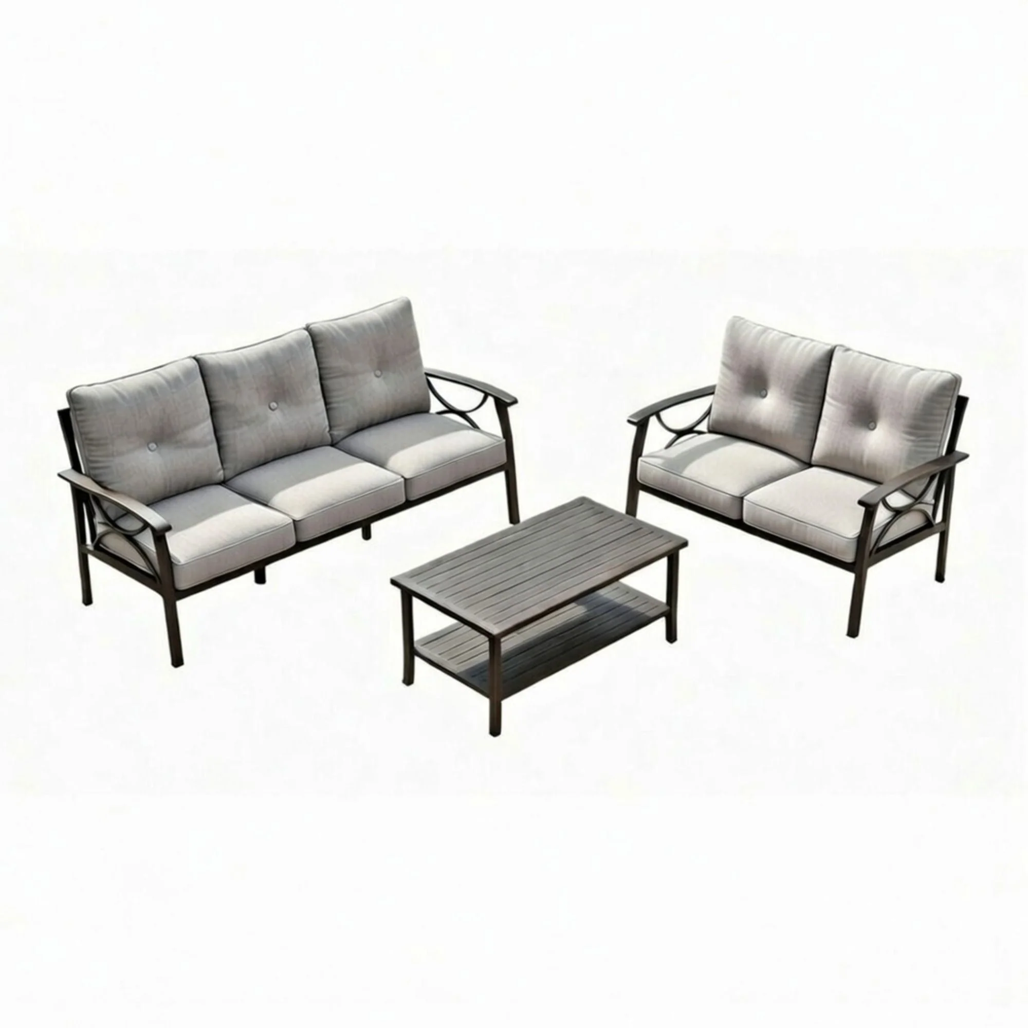 Patio Furniture Set With Coffee Table And Cushions For Backyard - Image 2
