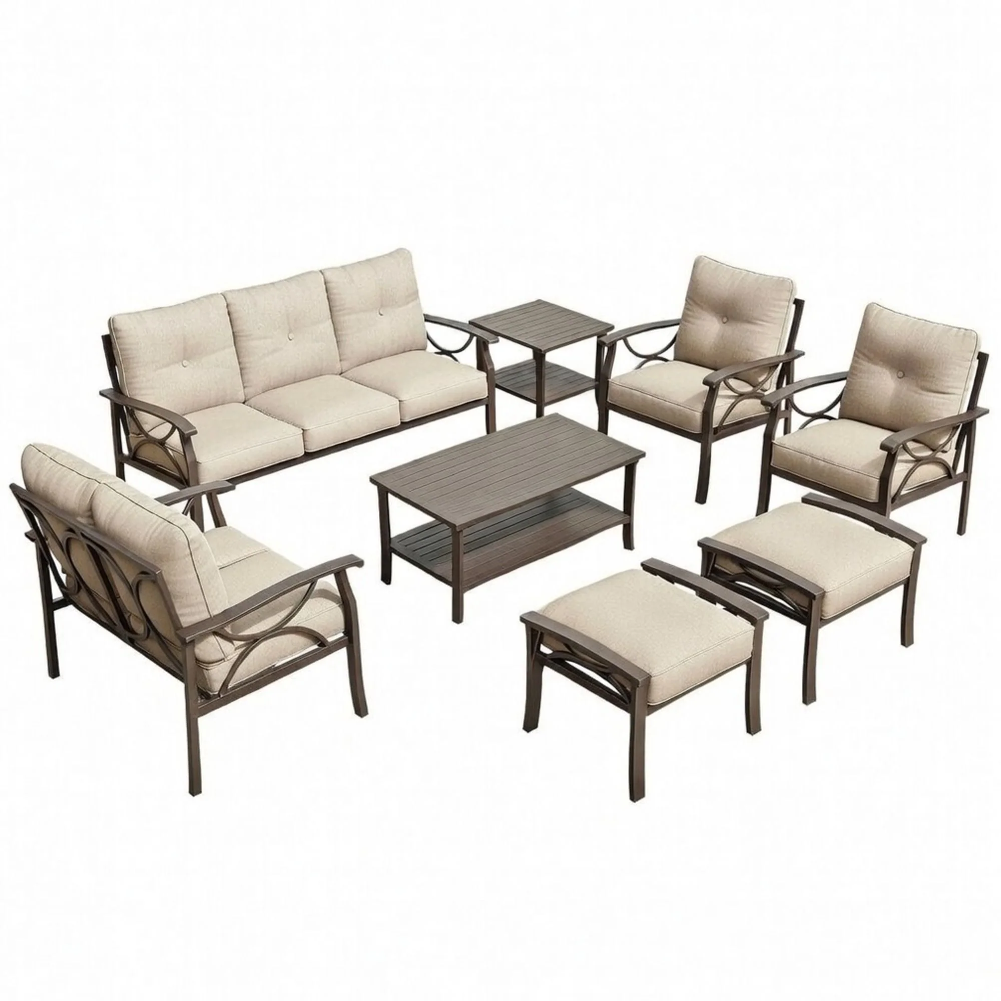Patio Furniture Set With Coffee Table And Cushions For Backyard - Image 3