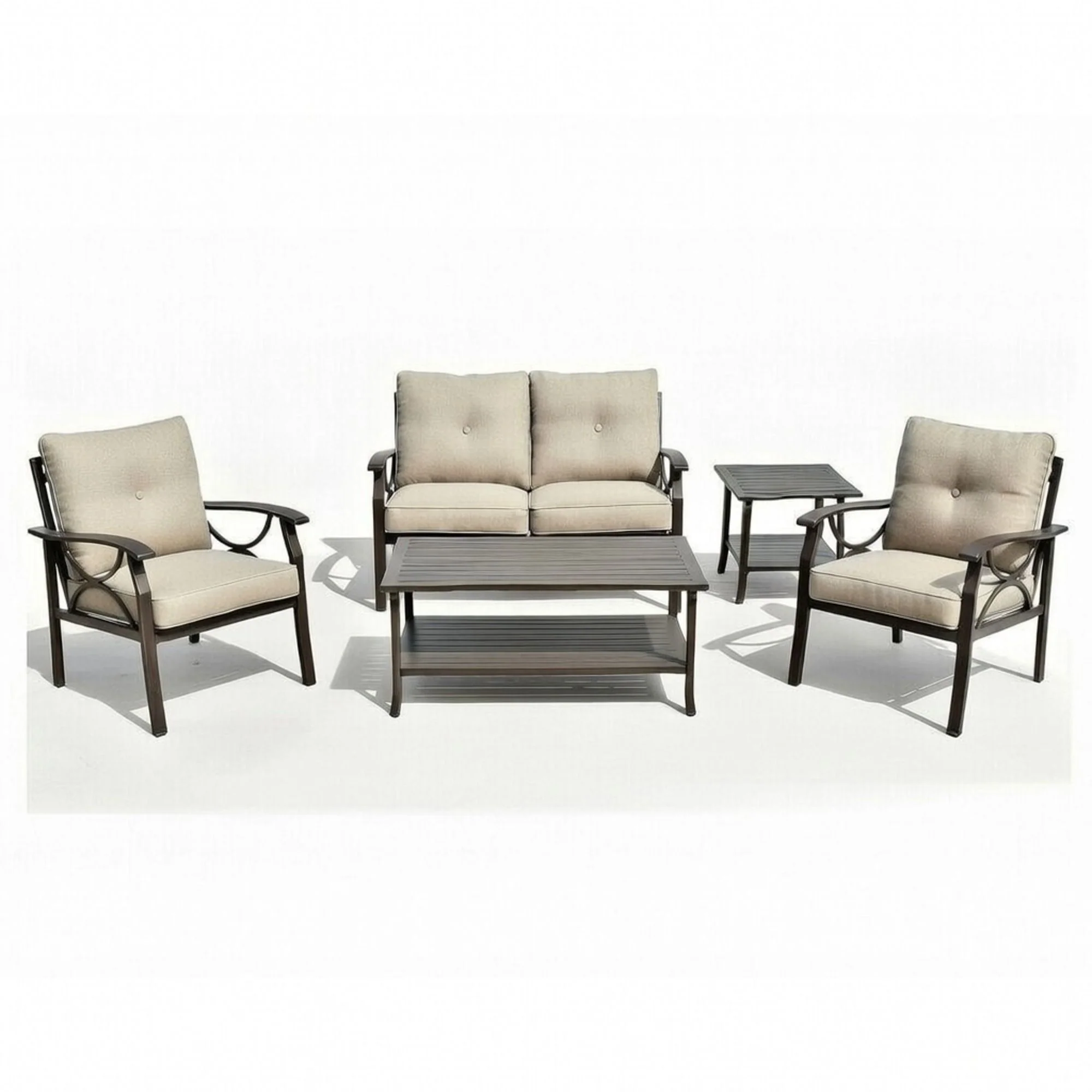 Patio Furniture Set With Coffee Table And Cushions For Backyard - Image 88