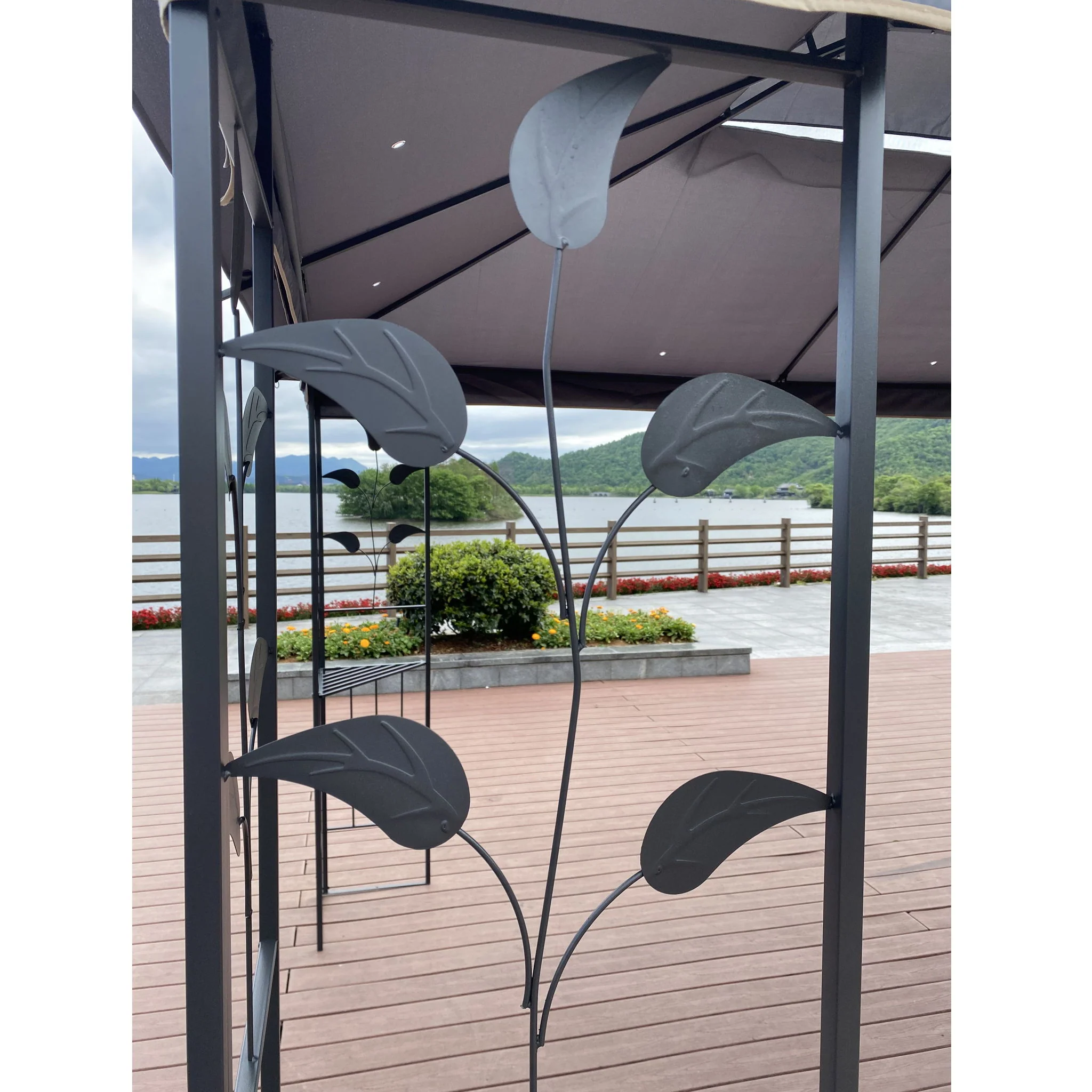Patio Gazebo Tent With Ventilated Double Roof And Mosquito Net For Backyard Or Garden - Image 11