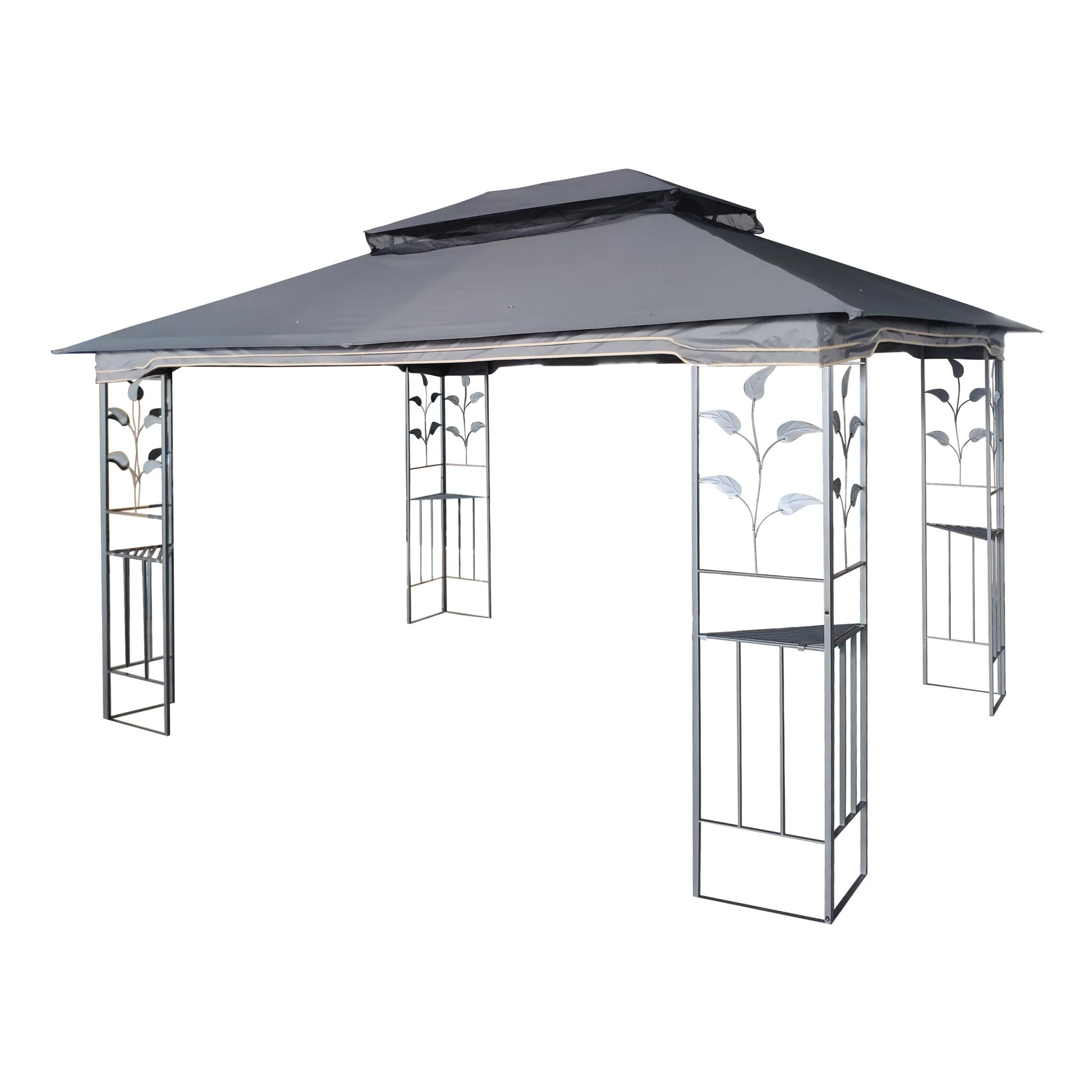Patio Gazebo Tent With Ventilated Double Roof And Mosquito Net For Backyard Or Garden - Image 17