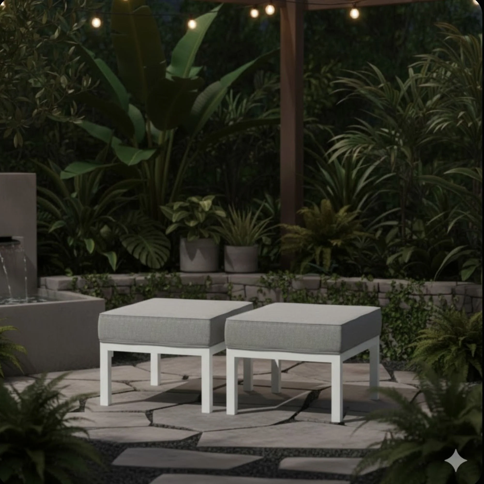 Patio Ottomans With Cushions, All-Weather Footrests (Set of 2) - Image 18
