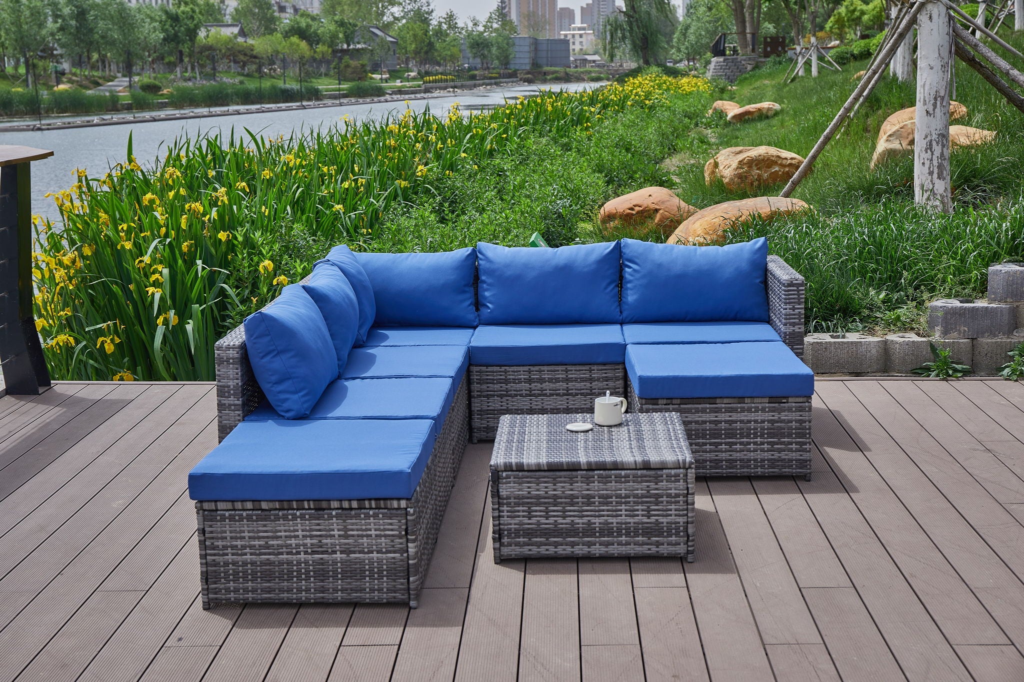 Patio Sofa With Cushions - Image 11