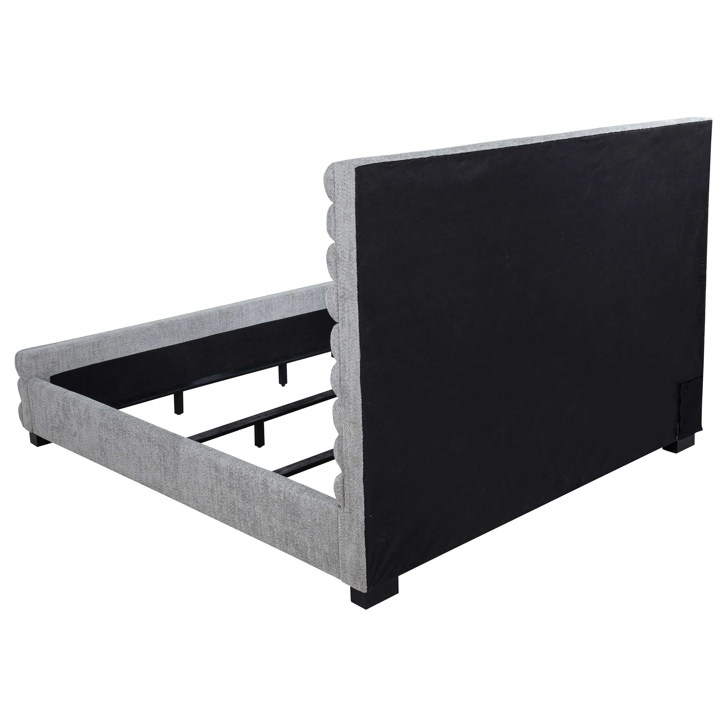 Patricia 58-inch Boucle Upholstered Eastern King Bed Grey - Image 2