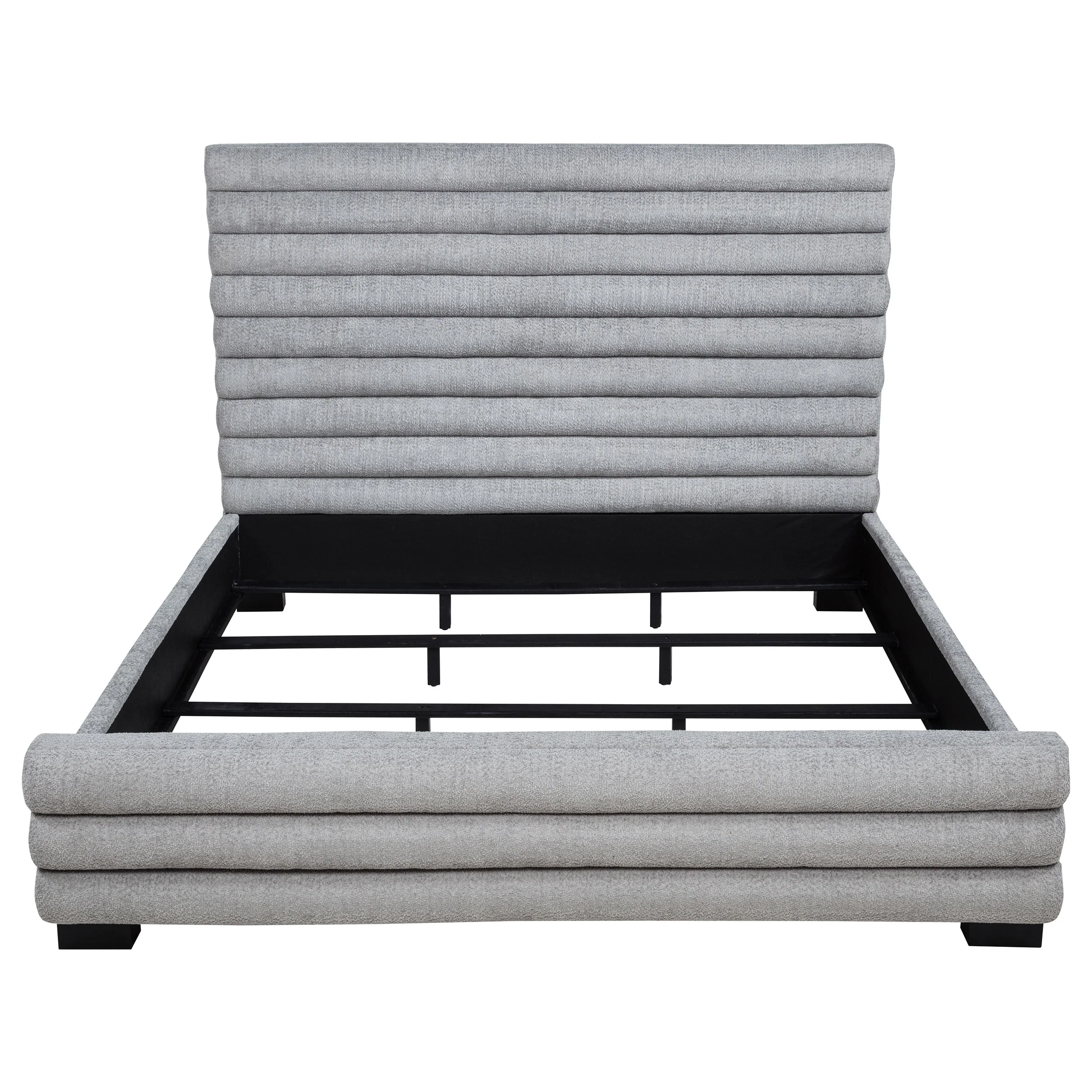 Patricia 58-inch Boucle Upholstered Eastern King Bed Grey - Image 4