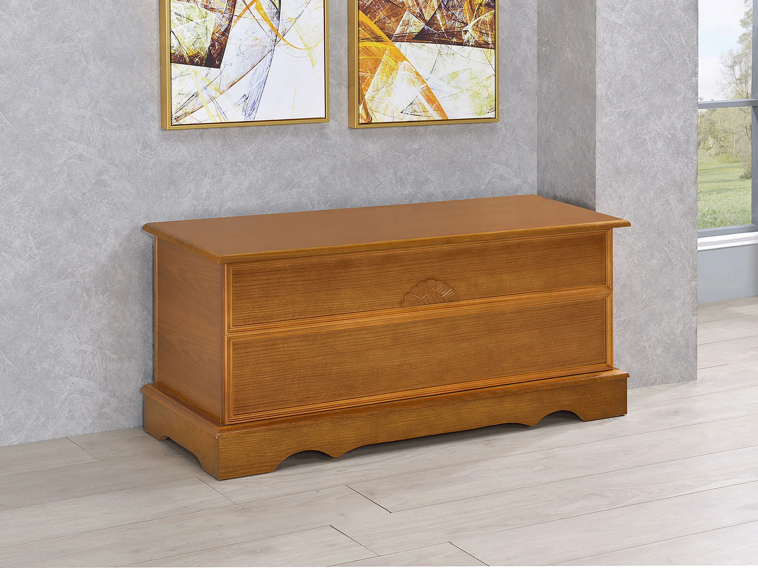 Paula Cedar Chest - Honey Oak Veneer - Image 3