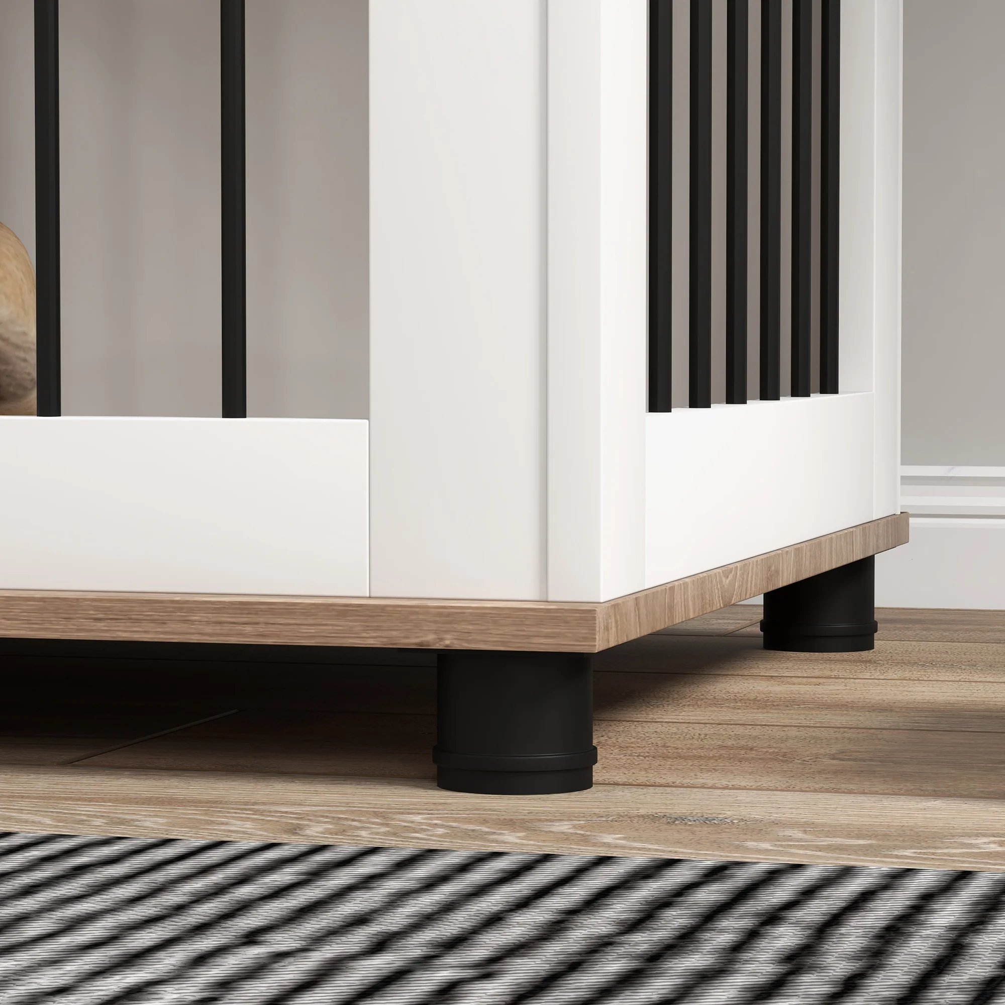 Pavo 29-Inch Dog Crate End Table with Solid Floor and Steel Bars - Walnut Brown - Image 7
