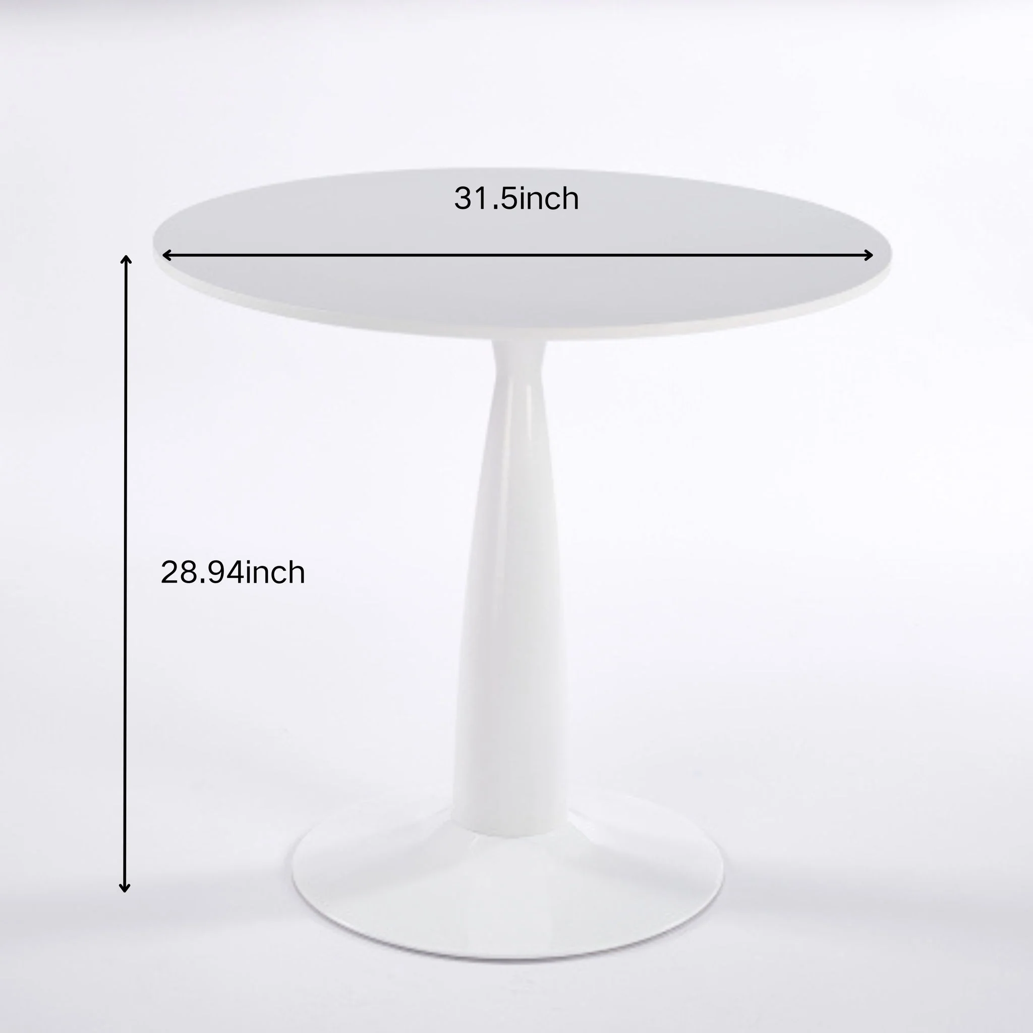 Pedestal Table, Round For Kitchen - White - Image 8