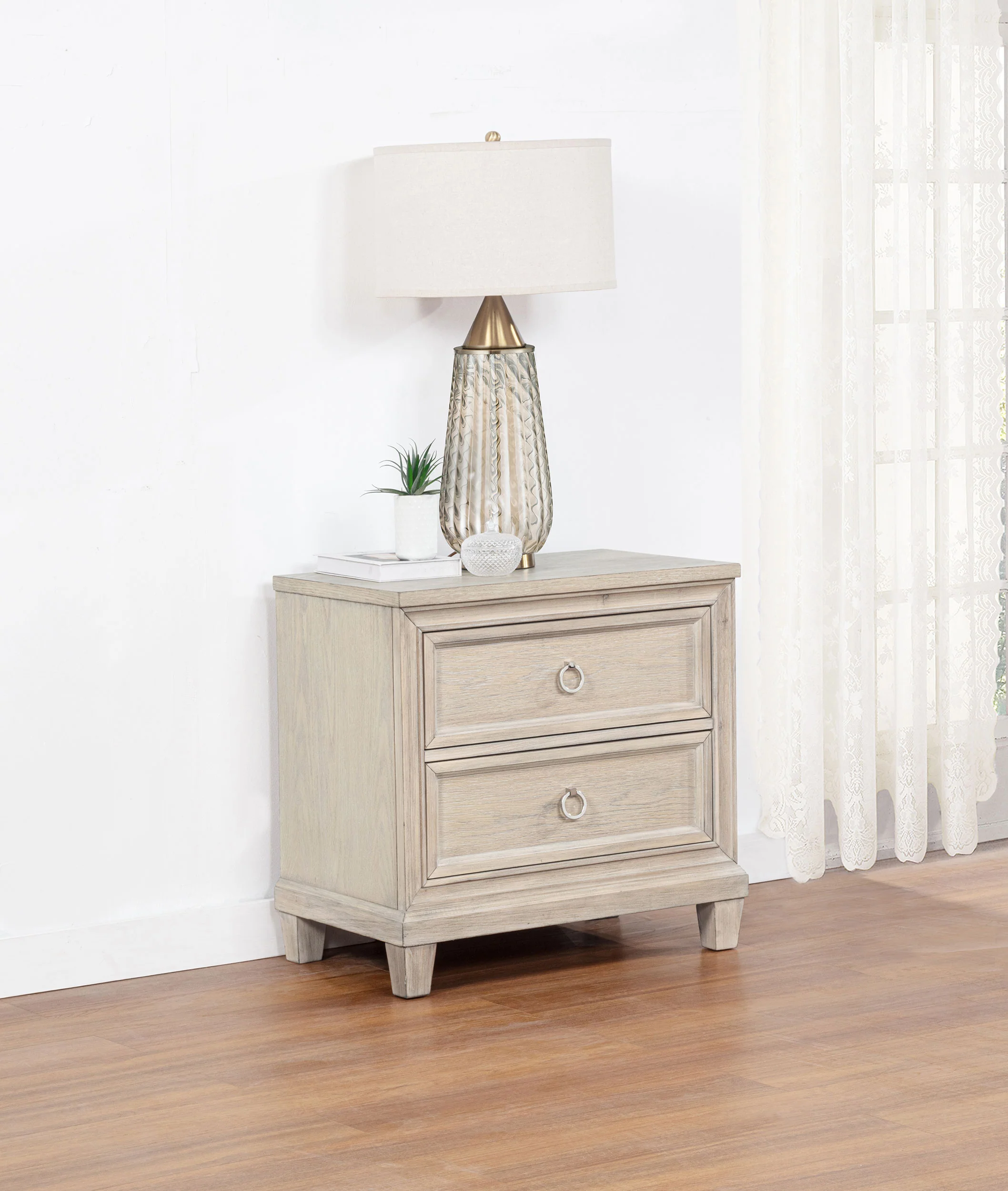 Pembroke 2-Drawer Nightstand in Washed Oak - Image 2