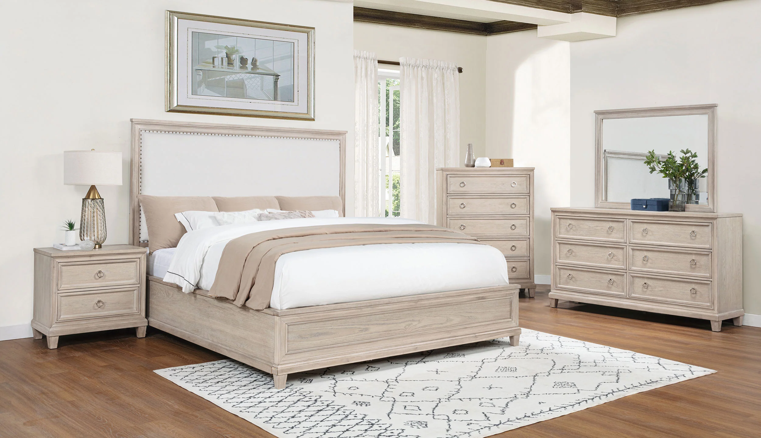 Pembroke 5-Drawer Chest - Washed Oak - Image 13