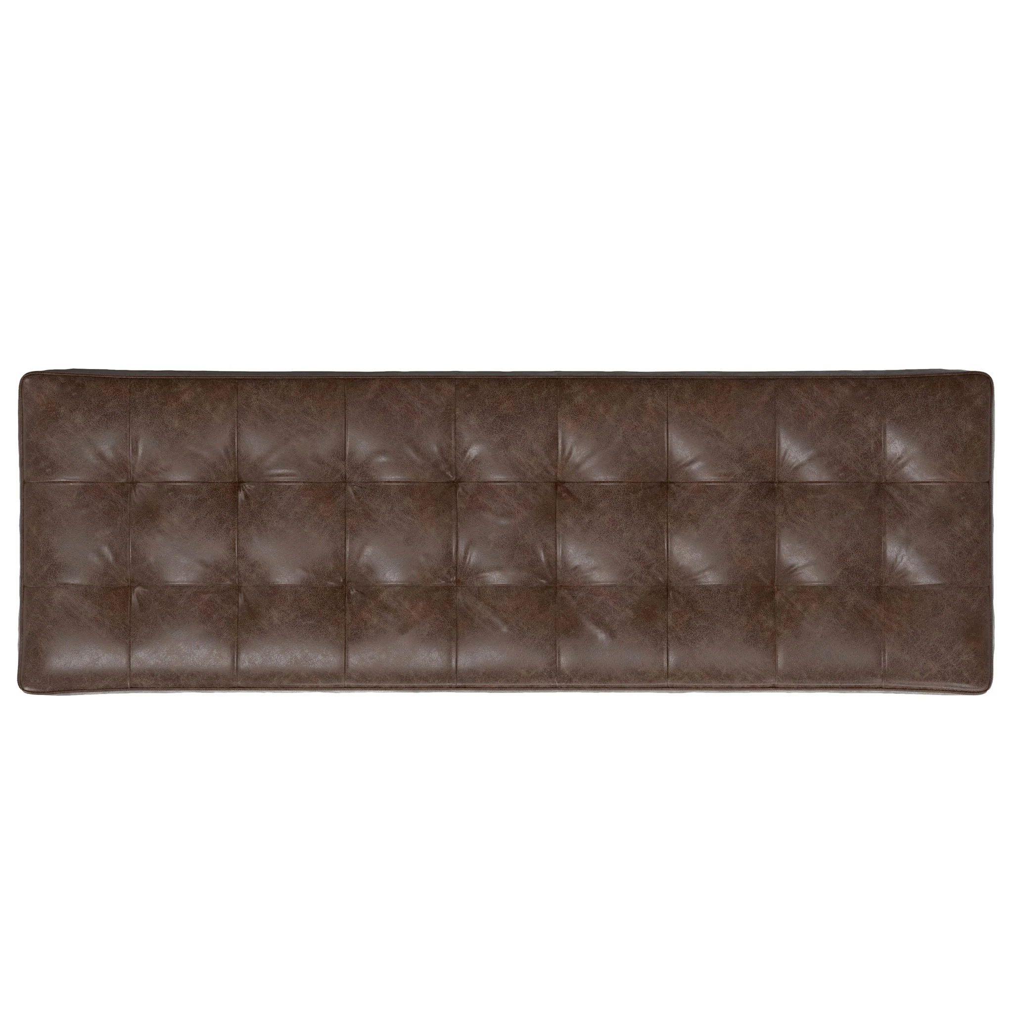 Penelope - Ottoman Bench With Genuine Leather Upholstery - Brown - Image 6