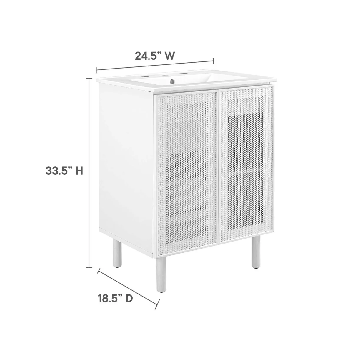 Perforated Metal Bathroom Vanity - Modern Industrial Design for Wall-Mount or Freestanding - Image 25