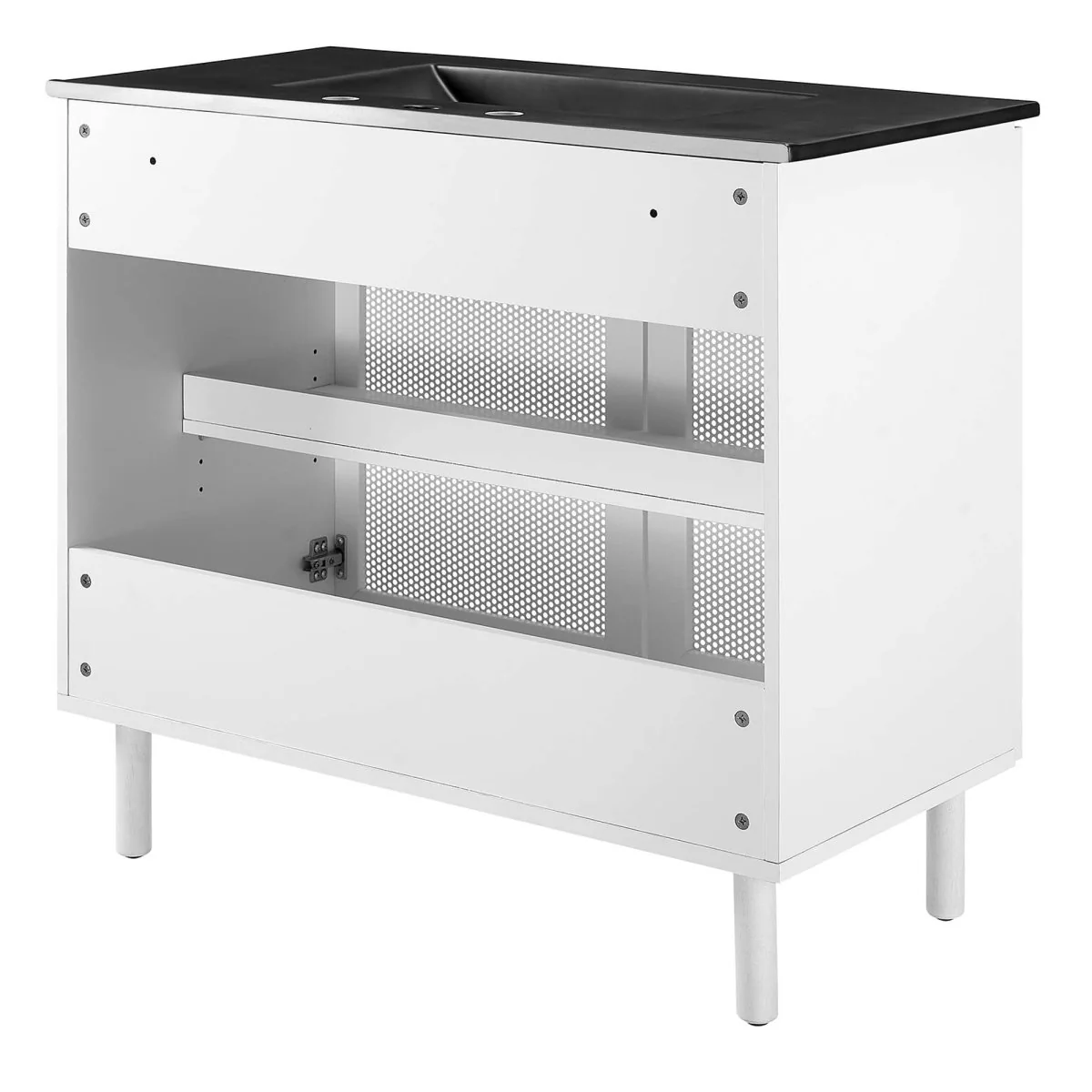 Perforated Metal Bathroom Vanity - Modern Industrial Design for Wall-Mount or Freestanding - Image 61