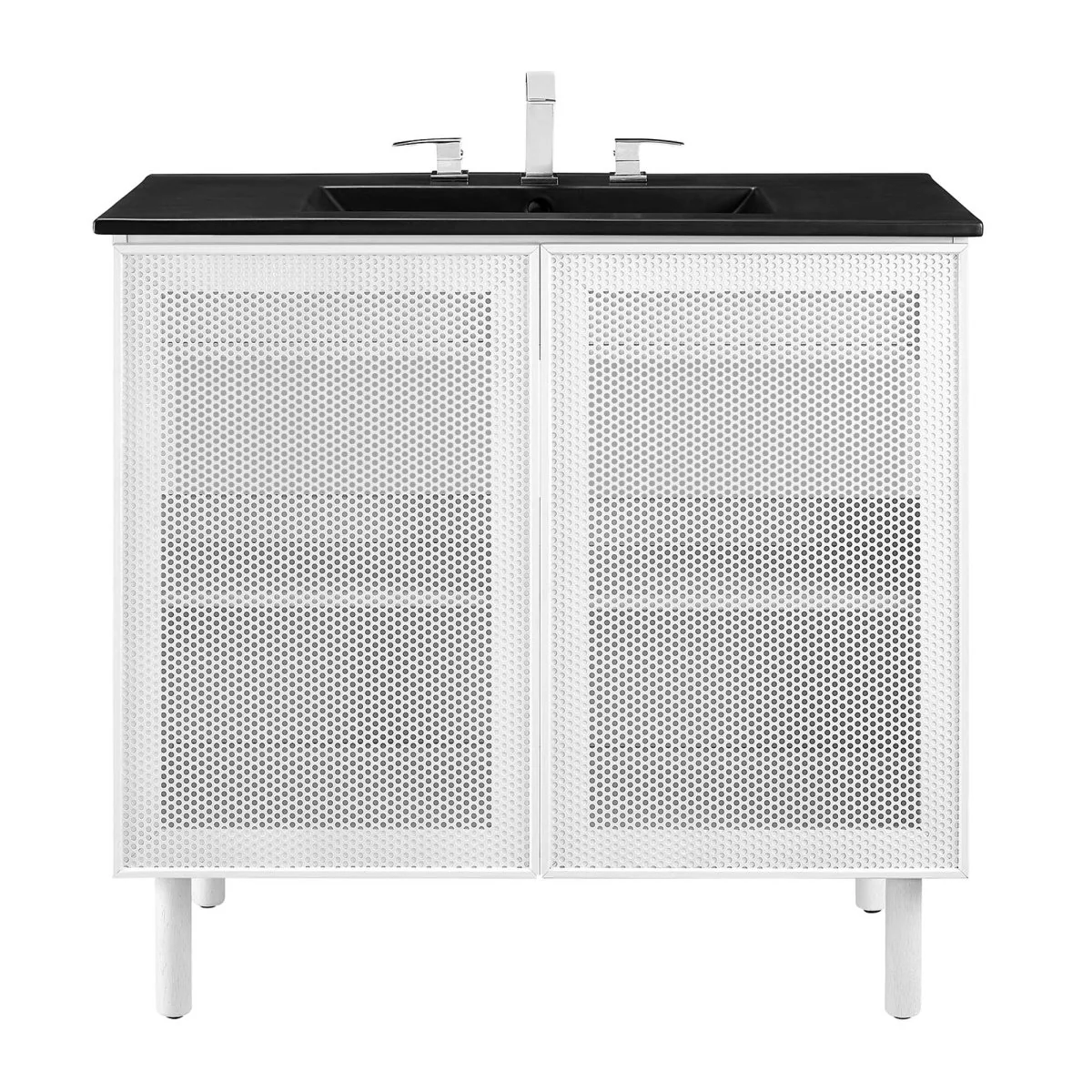 Perforated Metal Bathroom Vanity - Modern Industrial Design for Wall-Mount or Freestanding - Image 62