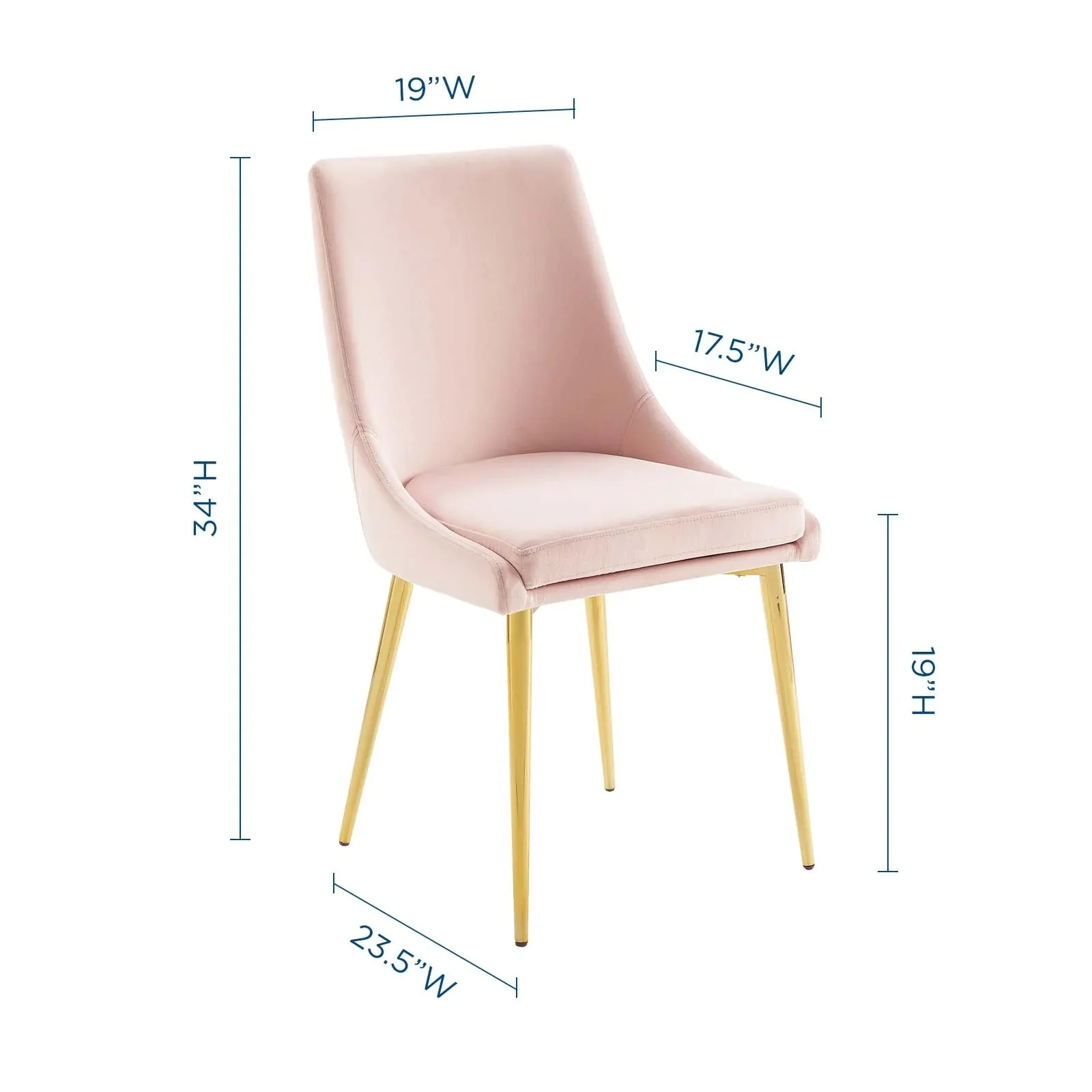 Performance Velvet Accent Dining Chair with Gold Legs - Image 31