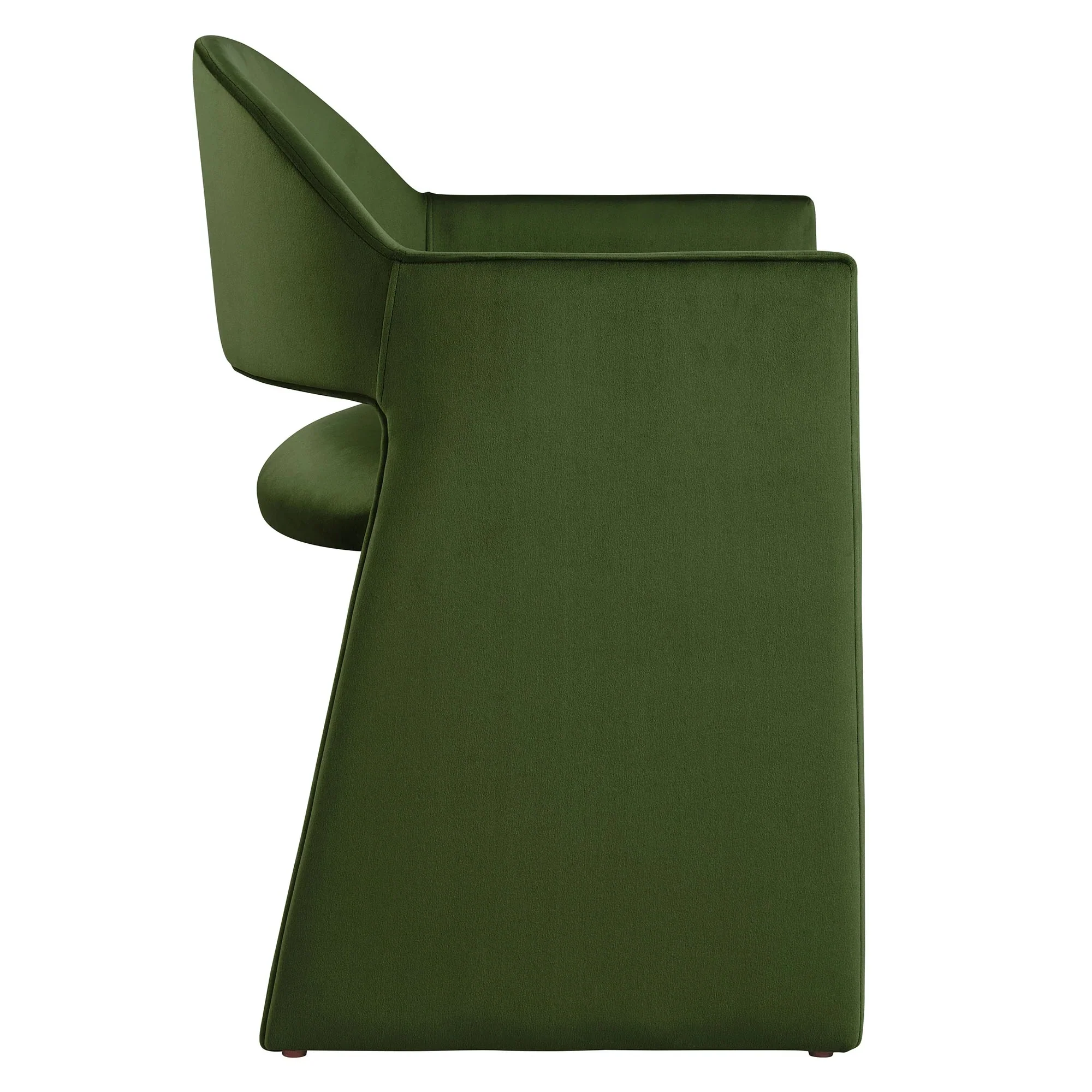 Performance Velvet Barrel Dining Armchair with Curved Back - Image 2