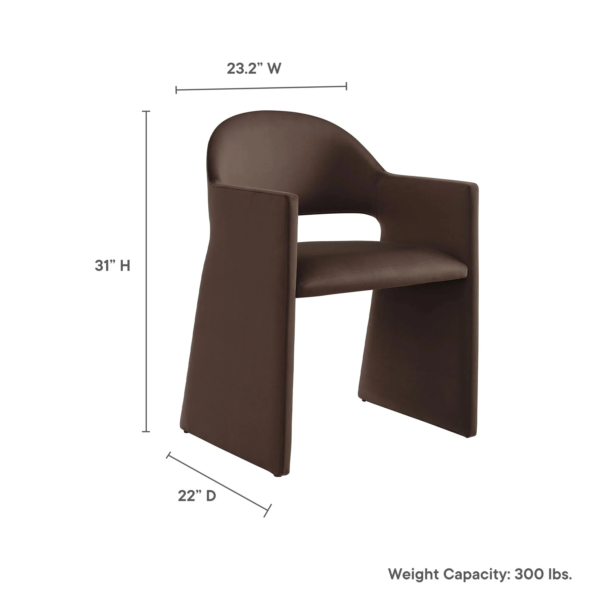 Performance Velvet Barrel Dining Armchair with Curved Back - Image 24