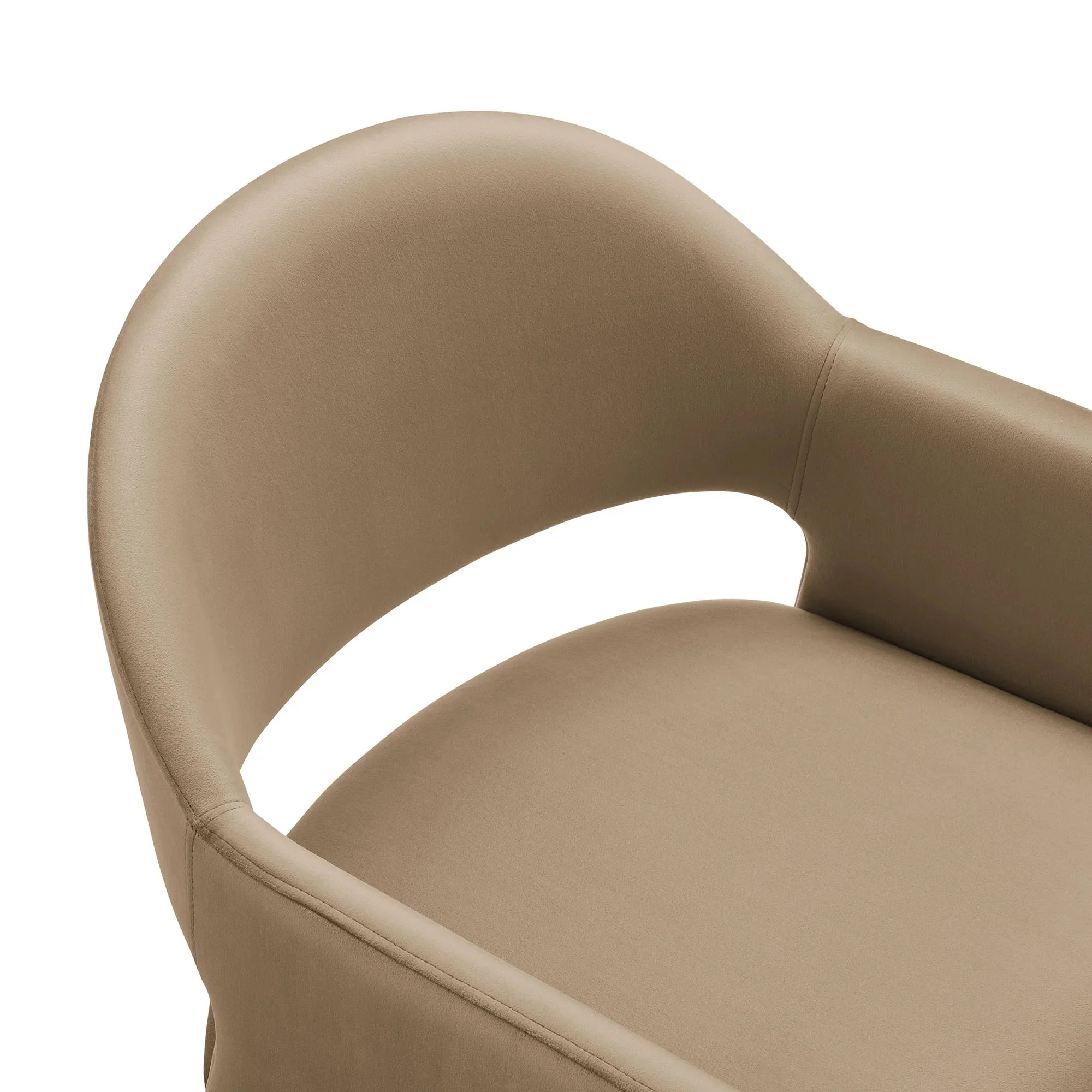 Performance Velvet Barrel Dining Armchair with Curved Back - Image 39