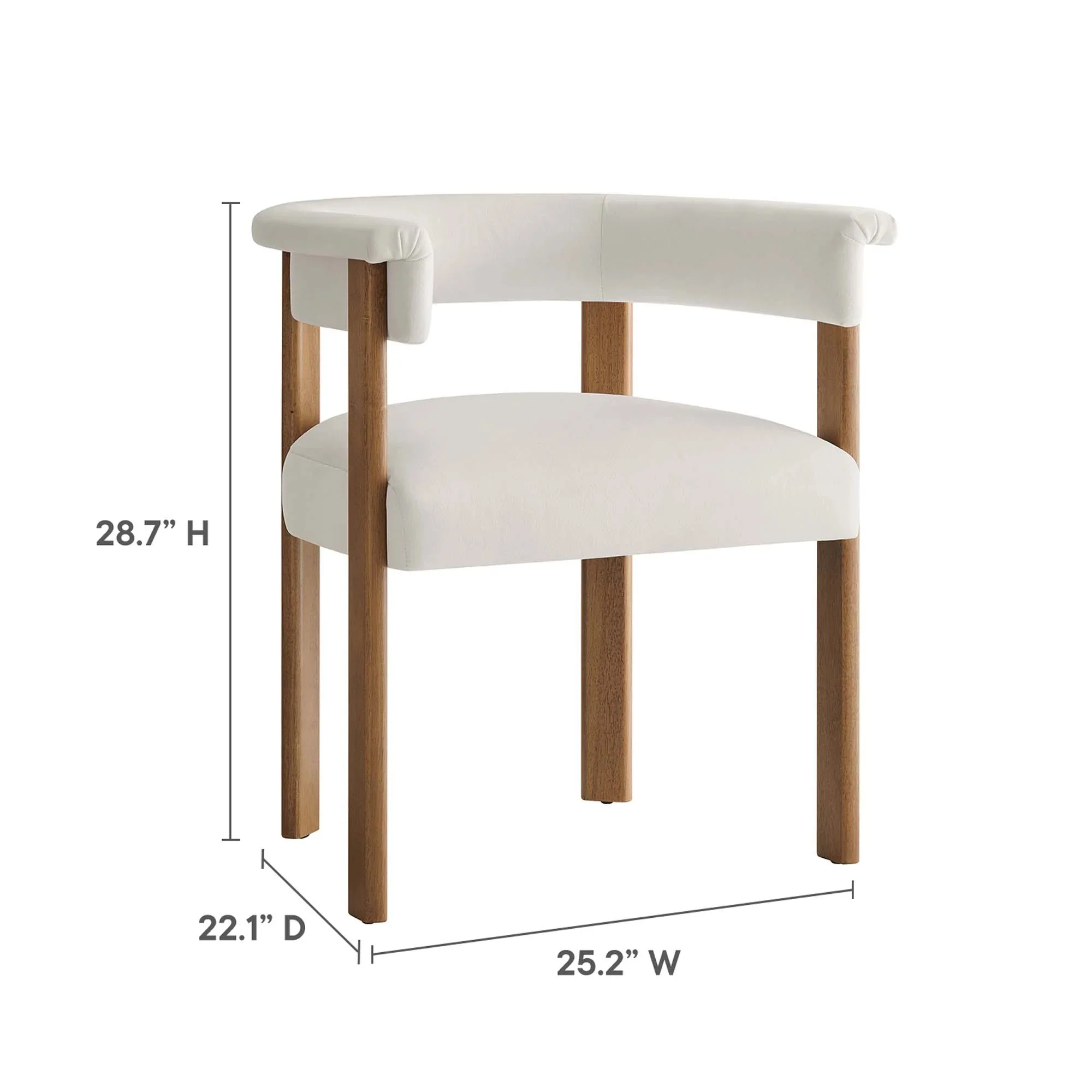Performance Velvet Barrel Dining Chair Set with Wood Legs – Set of 2 - Image 10