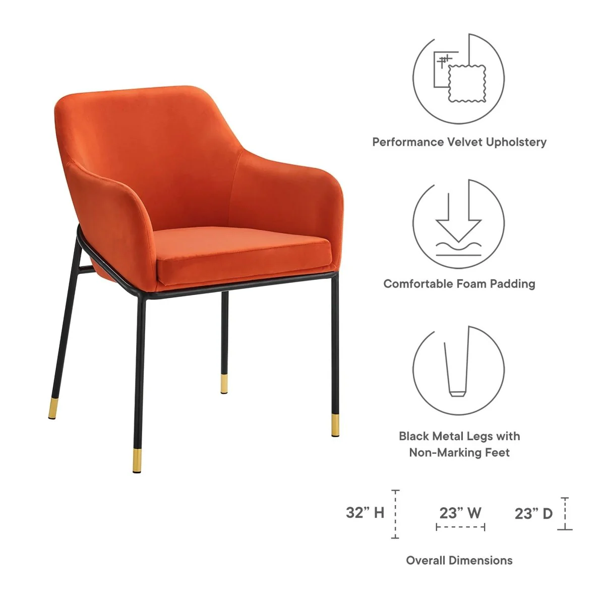Performance Velvet Dining Armchair Set of 2 - Image 8