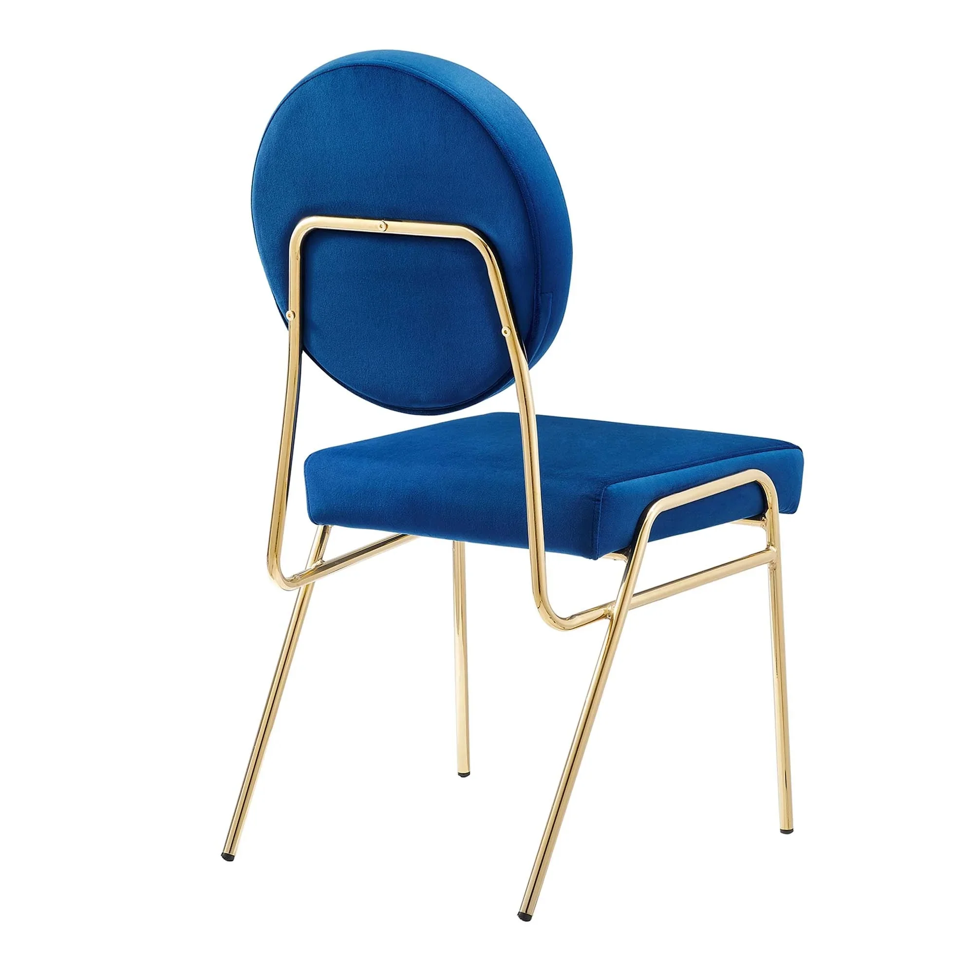 Performance Velvet Dining Side Chair with Gold Metal Base - Image 25