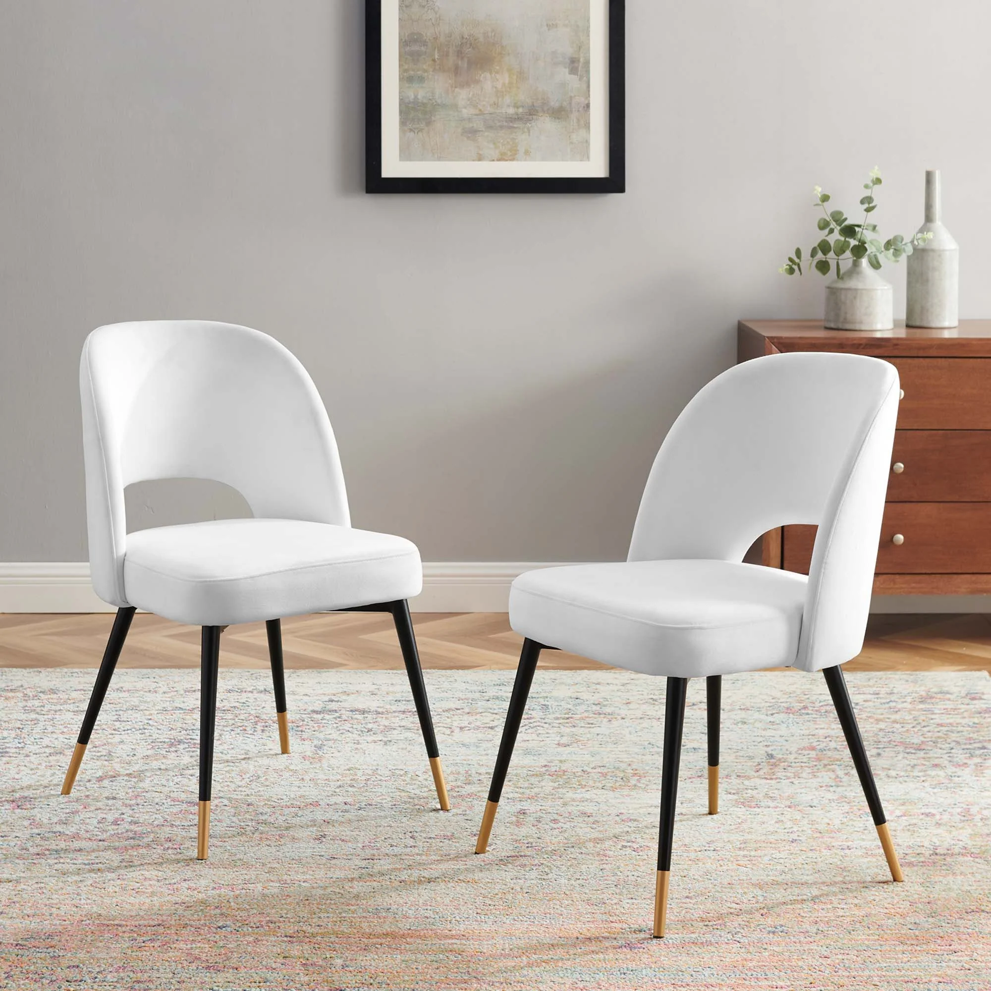 Performance Velvet Dining Side Chairs with Open Back – Set of 2 - Image 18