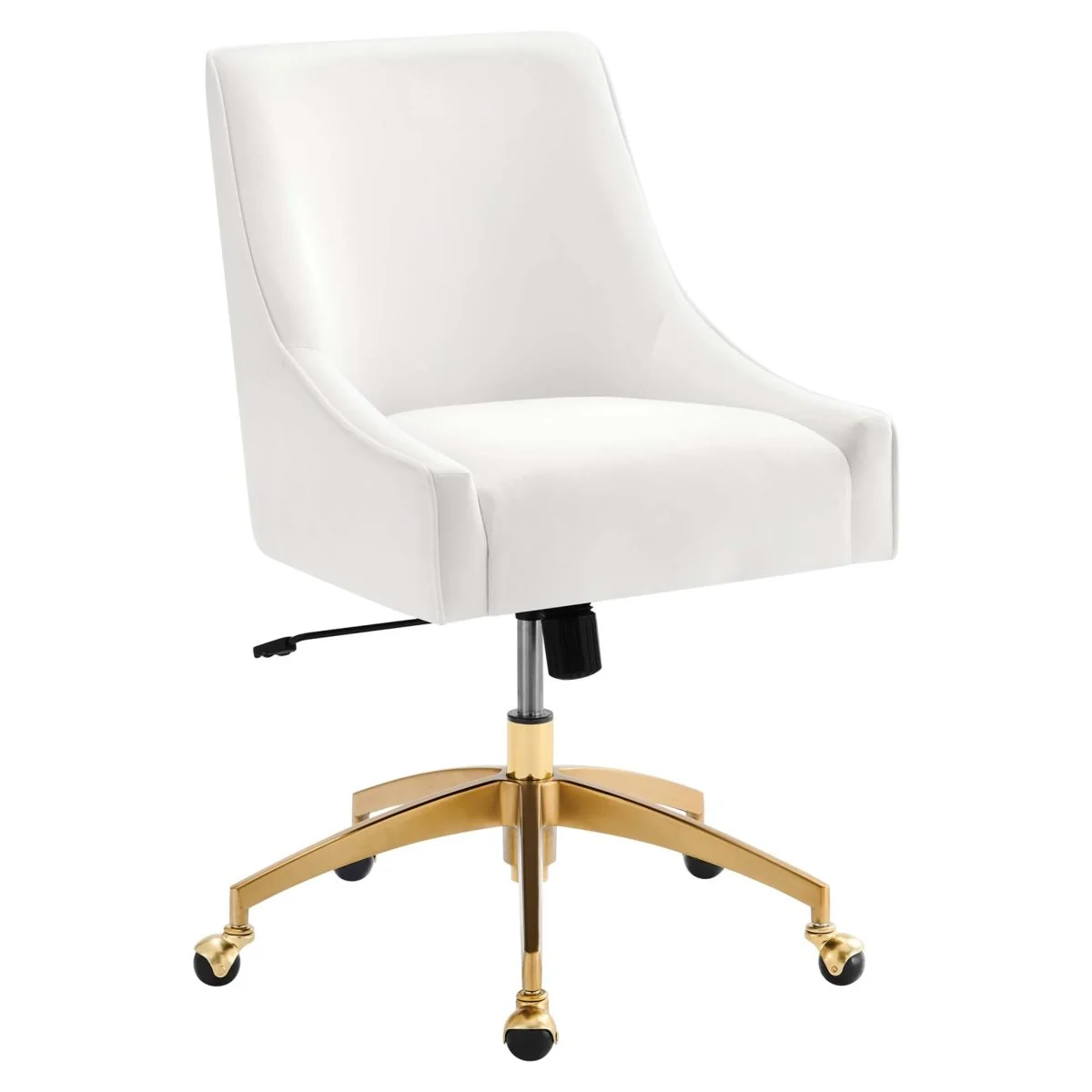 Performance Velvet Office Chair with Gold Base — Plush Upholstery and Sleek Design - Image 29
