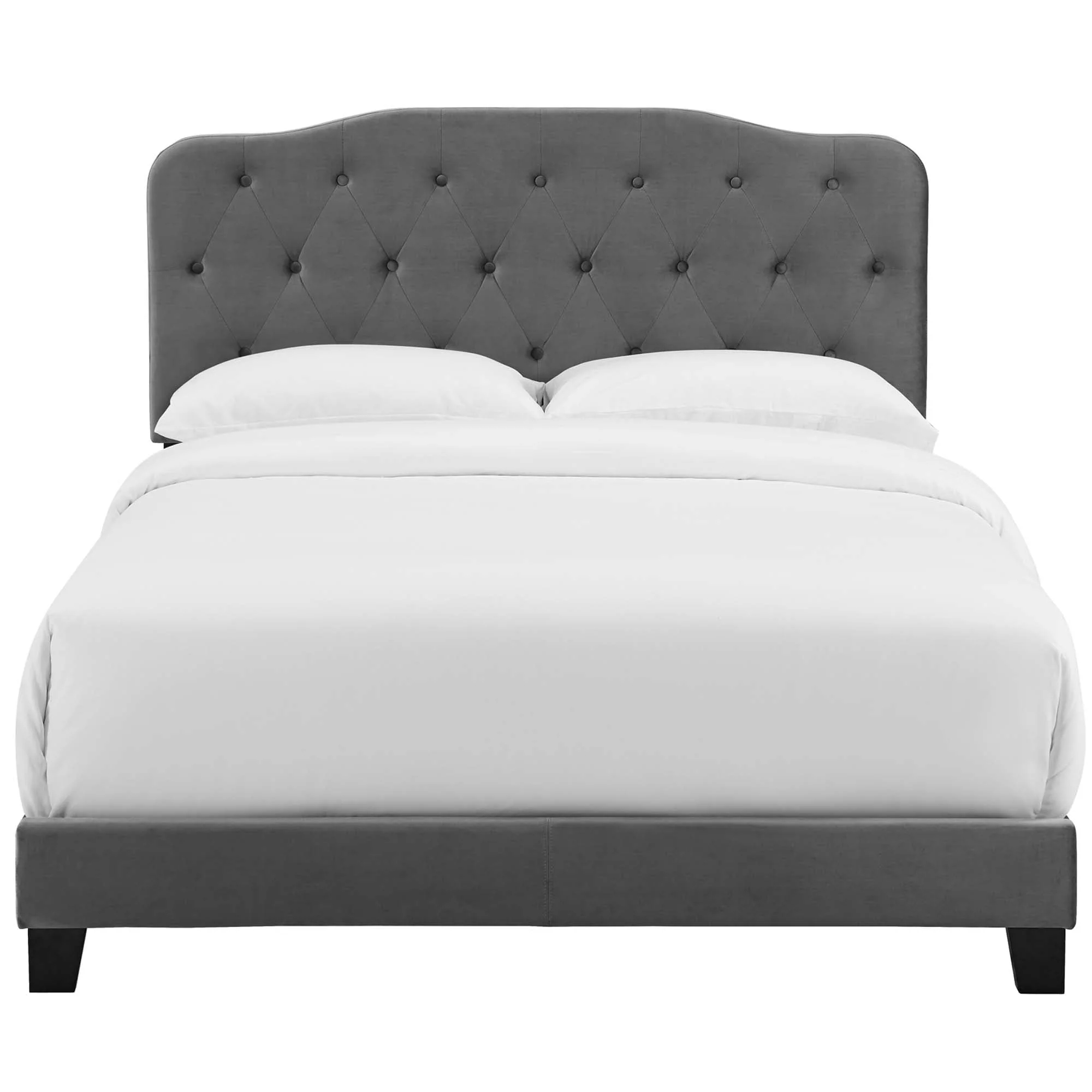 Performance Velvet Padded Button Tufted Platform Bed - Image 24