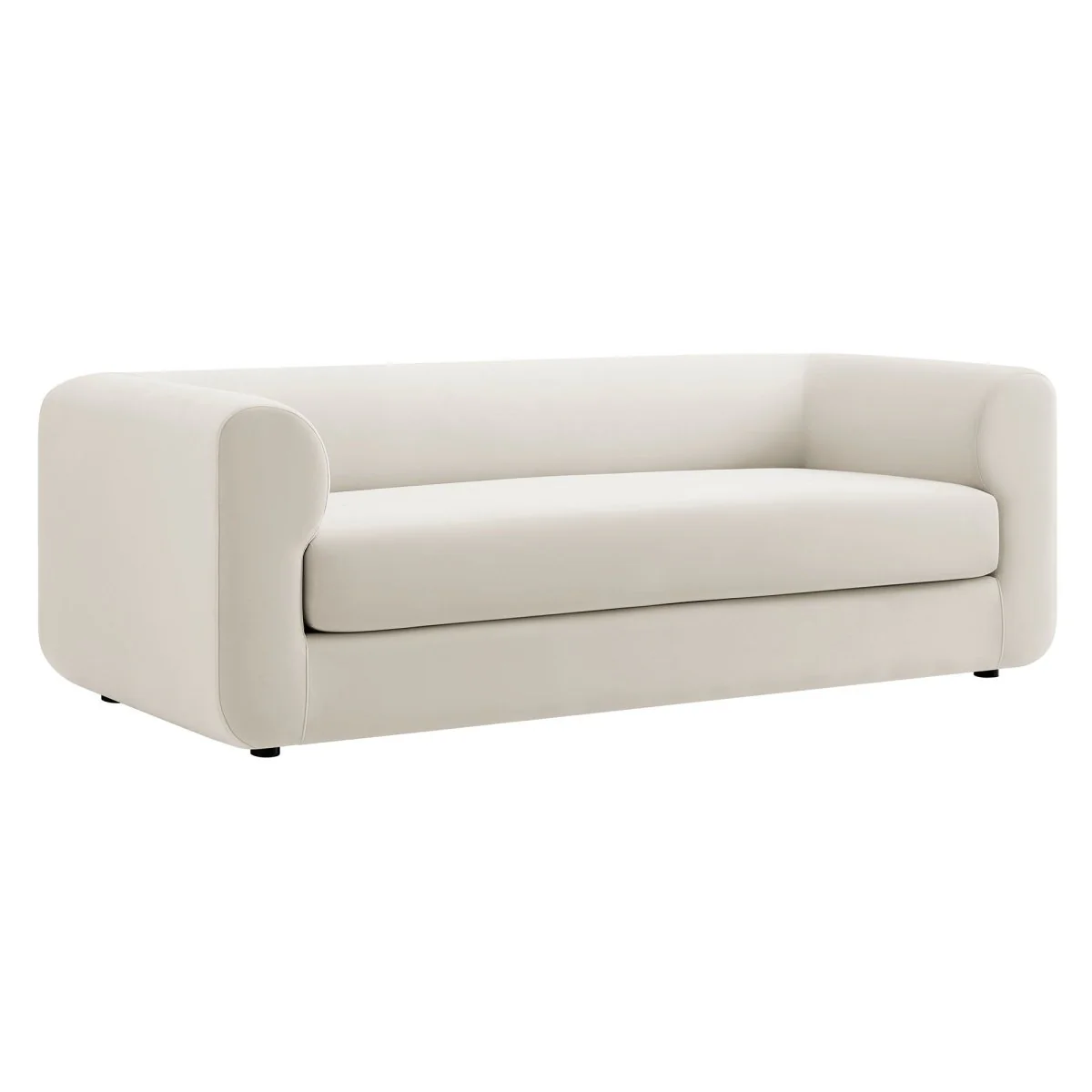 Performance Velvet Tuxedo Sofa with Rolled Arms - Image 7