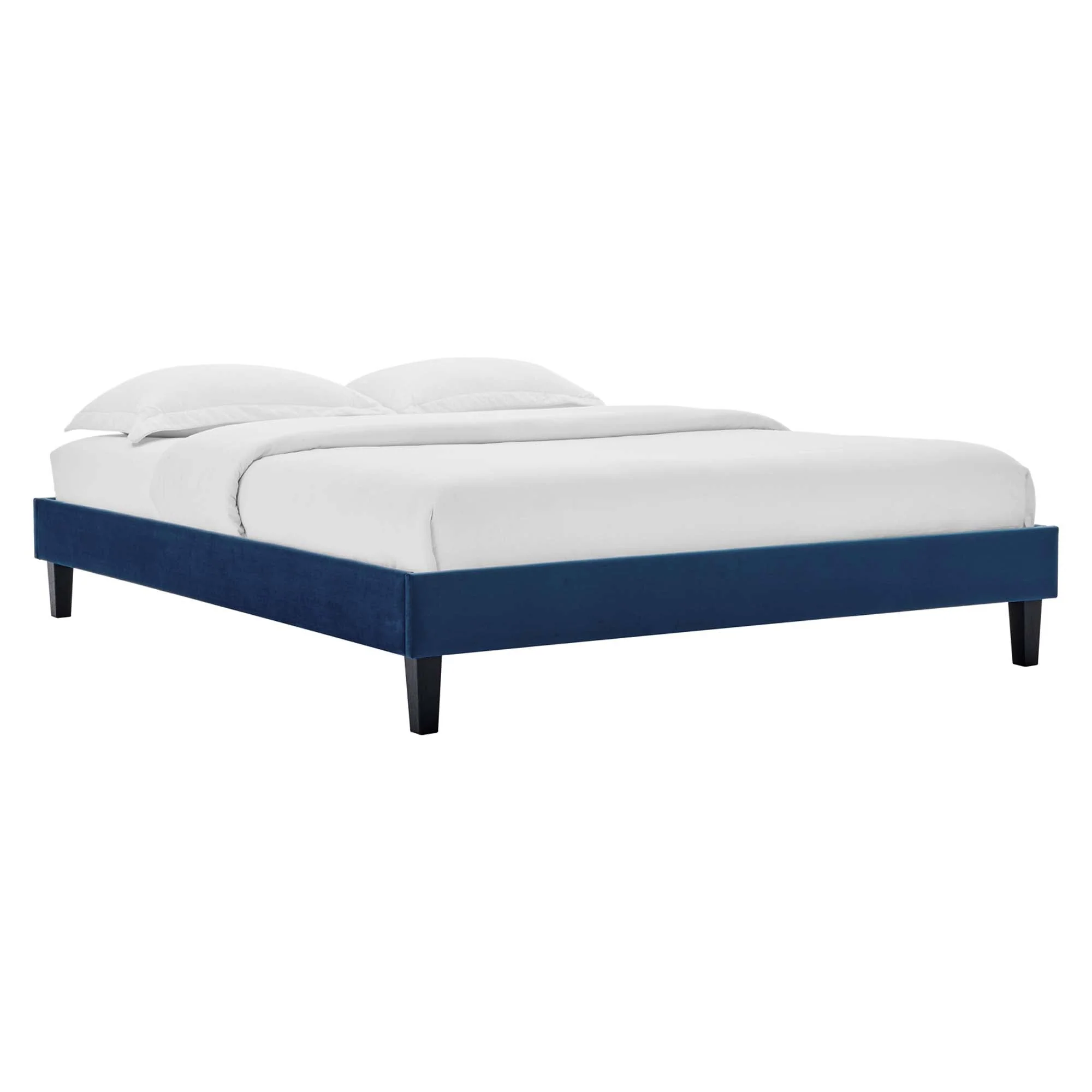 Performance Velvet Upholstered Platform Bed Frame - Image 41